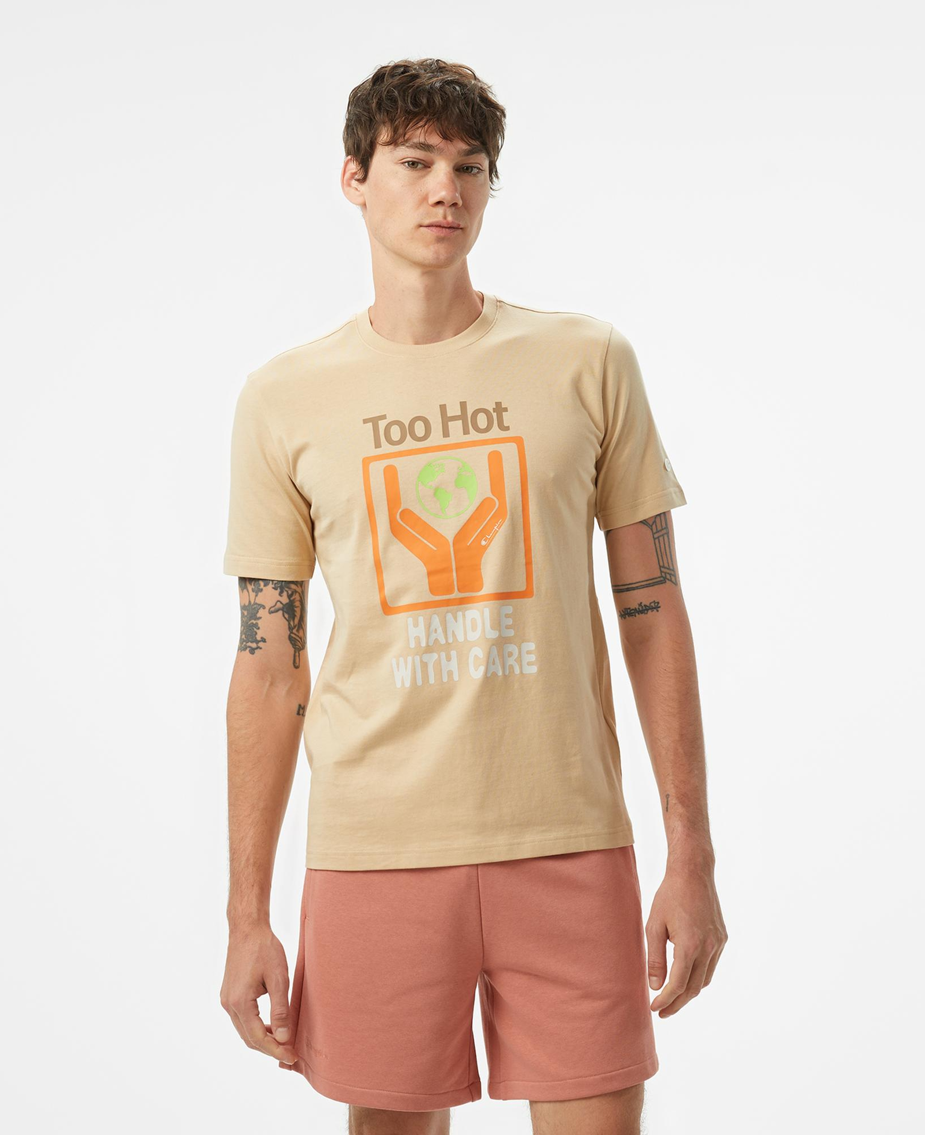 Champion Eco Future Erkek Krem T-Shirt