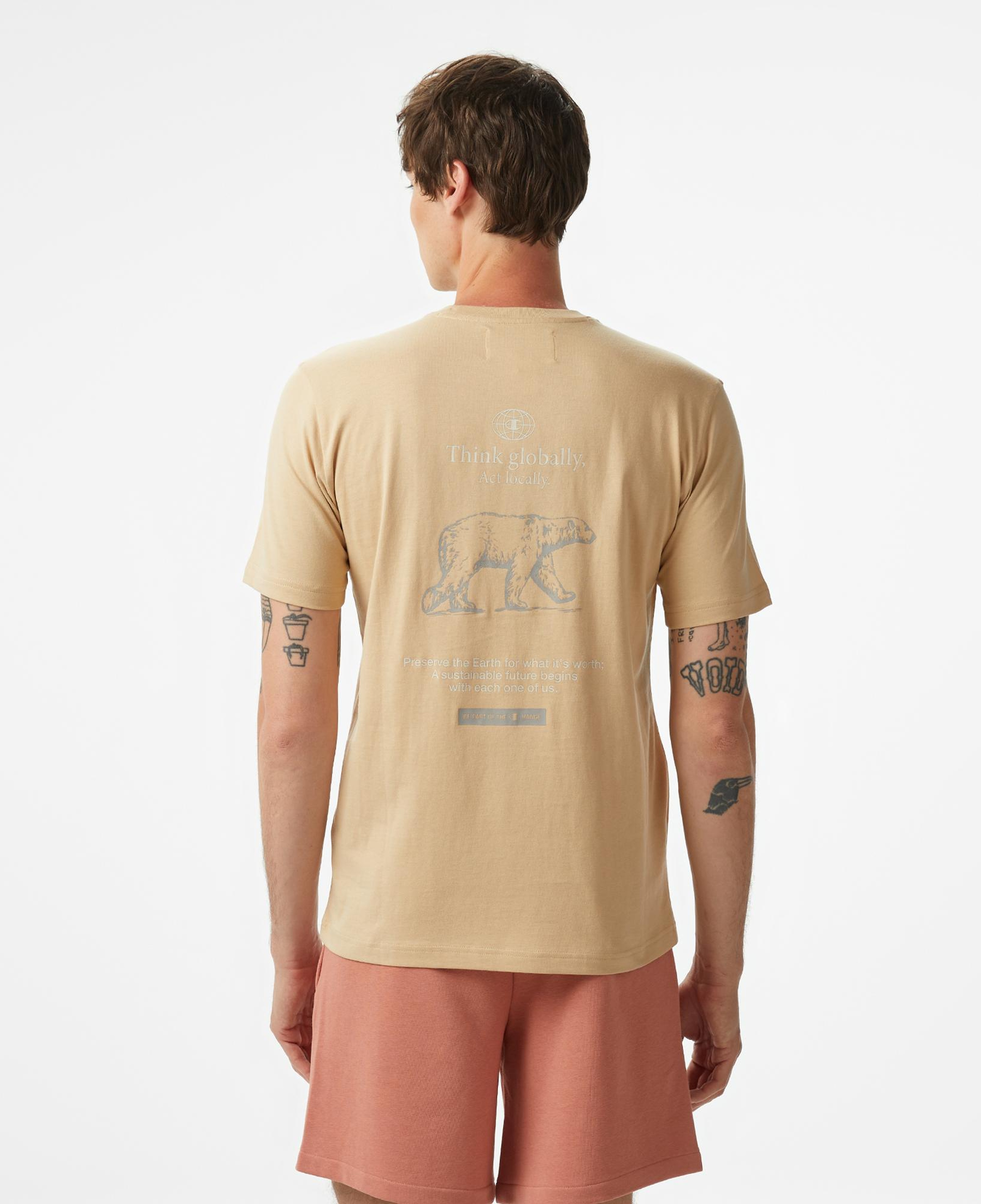 Champion Eco Future Erkek Krem T-Shirt