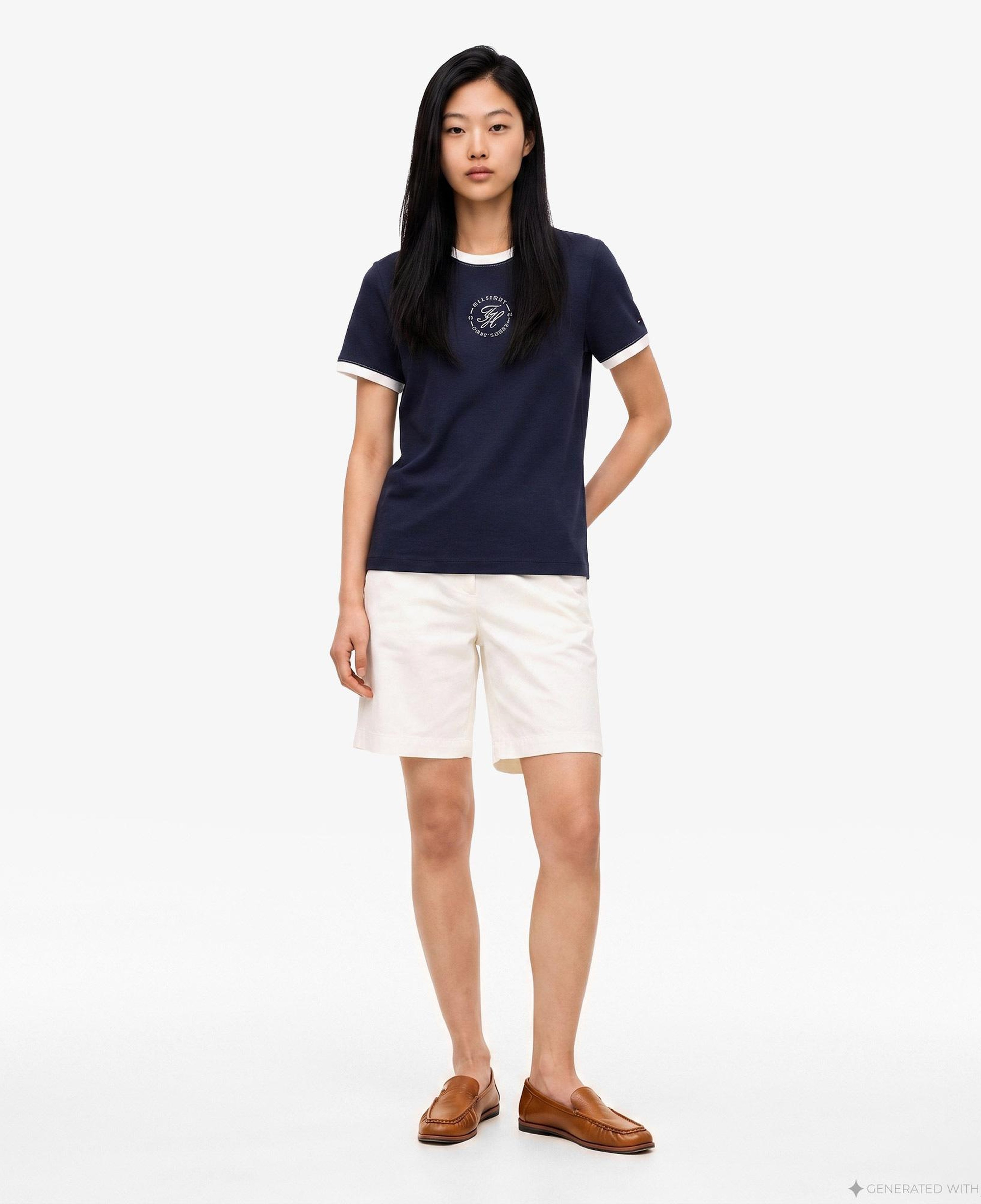 Tommy Hilfiger Roundal Kadın Lacivert T-Shirt