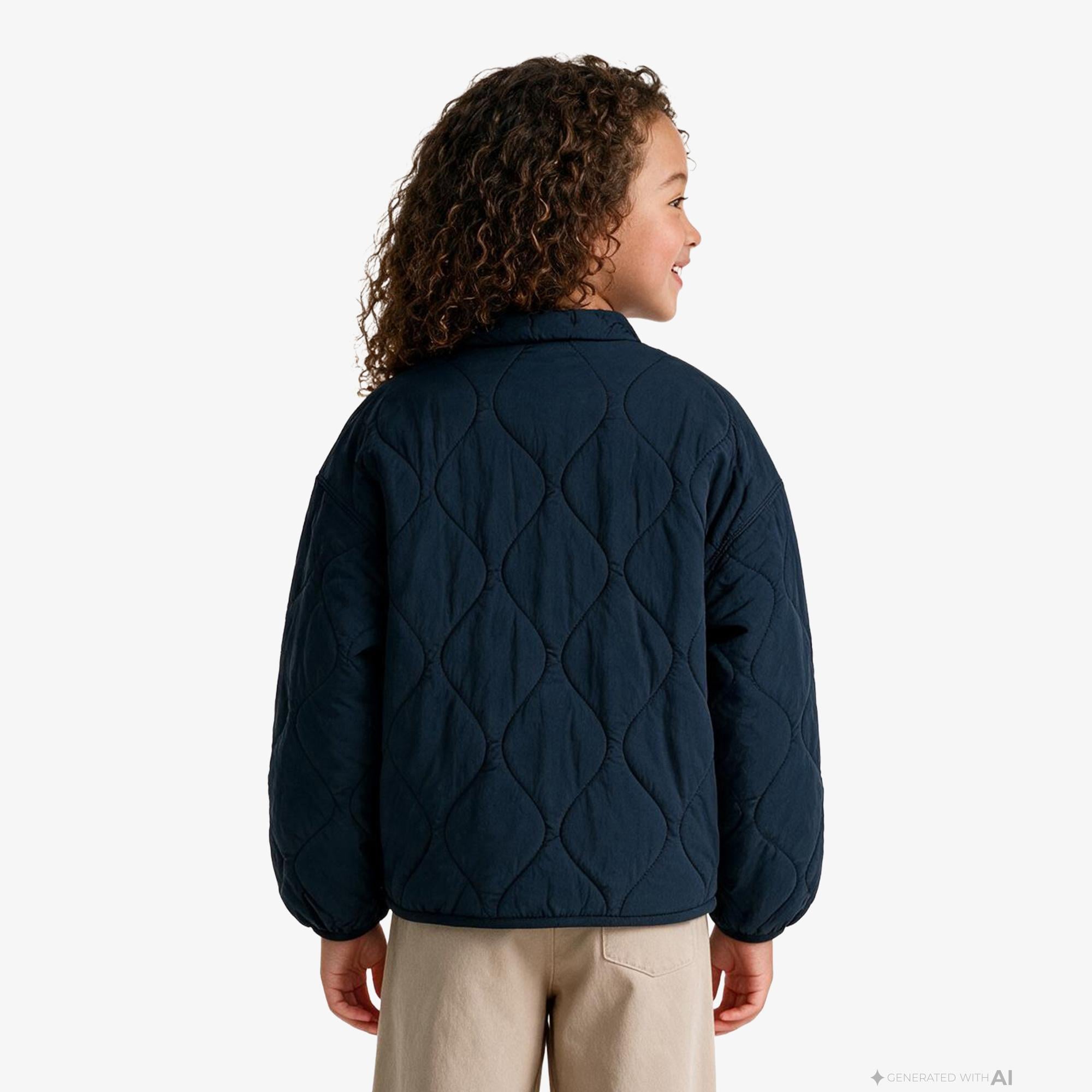 Tommy Hilfiger Quilted Çocuk Lacivert Mont