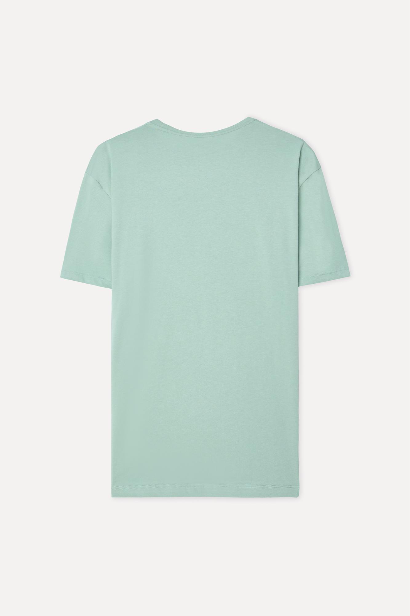 Erkek Yeşil Comfort Fit Baskılı Bisiklet Yaka T-Shirt