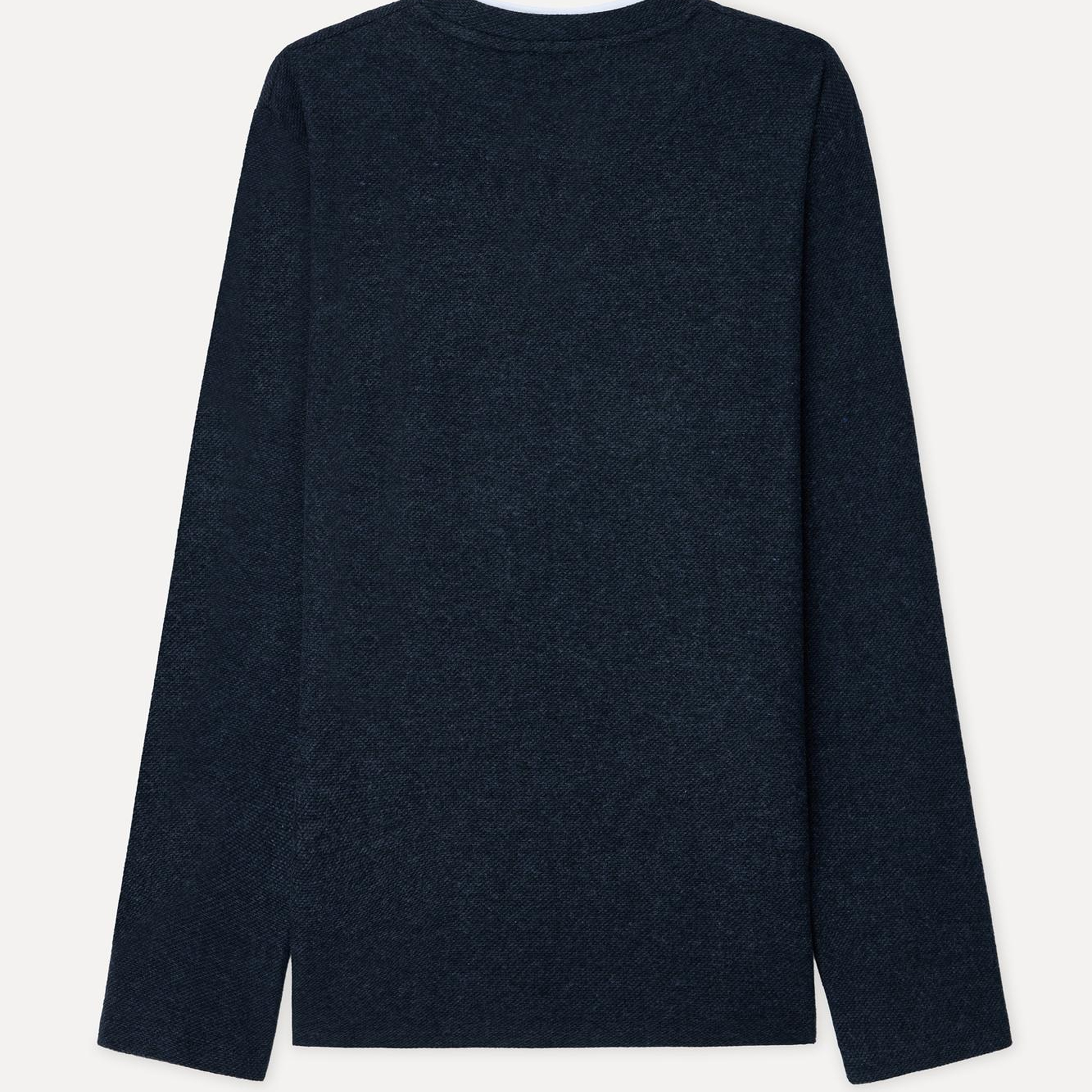 Erkek Lacivert Yaka Detaylı Bisiklet Yaka Sweatshirt