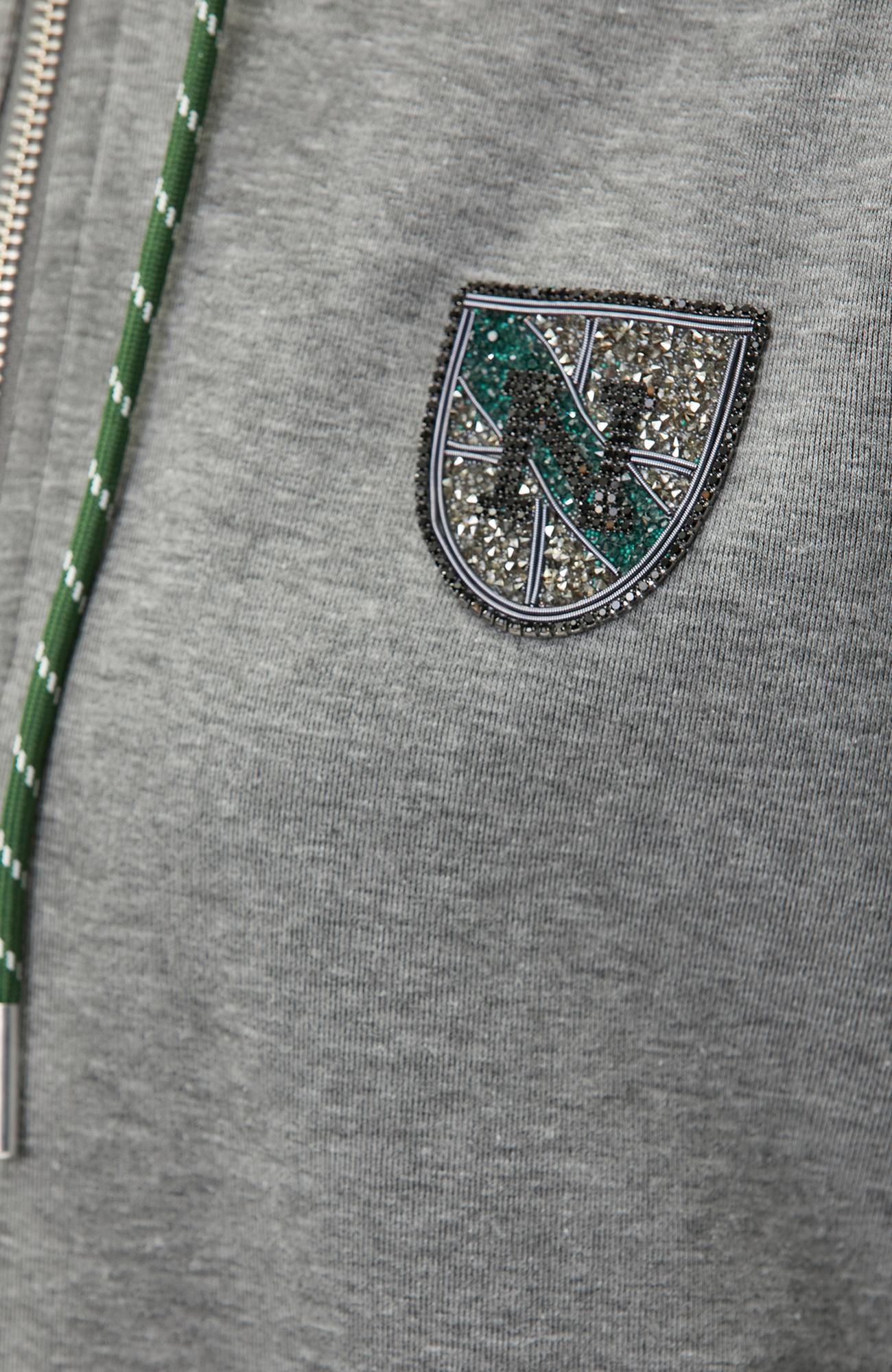 Network Kadın Antrasit Melanj Ekose Garni Detaylı Sweatshirt