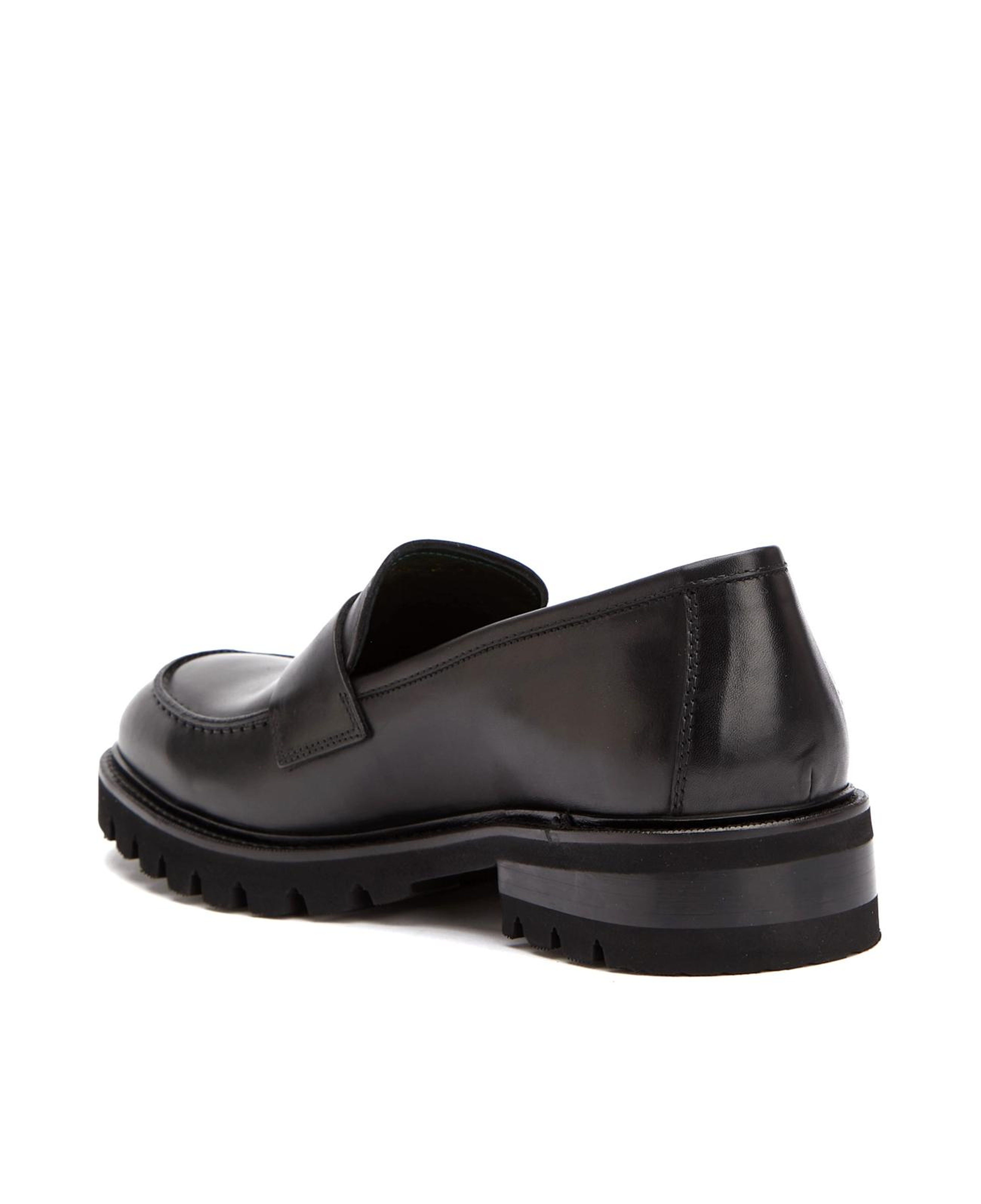 George Hogg Erkek Siyah Deri Loafer