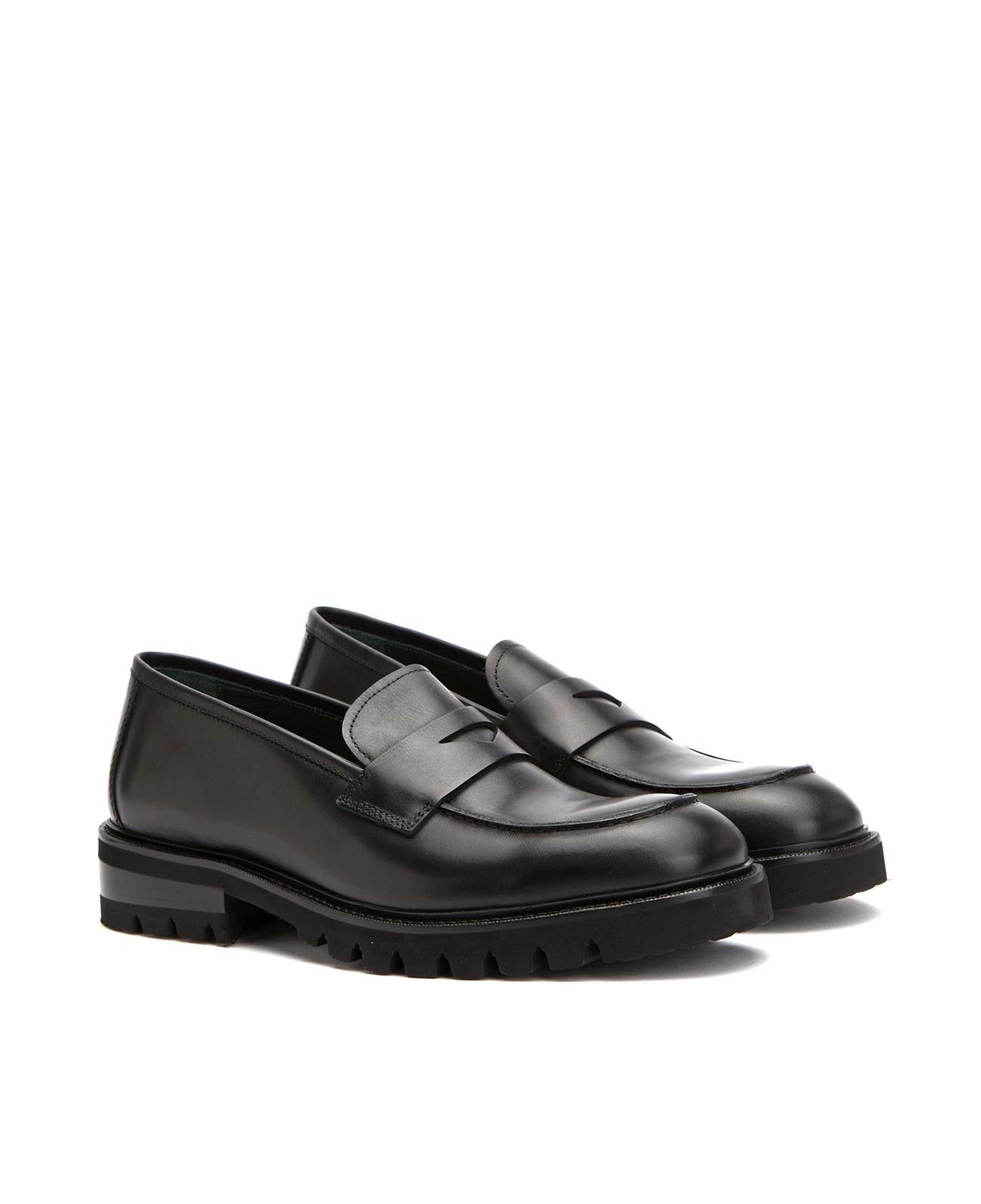 George Hogg Erkek Siyah Deri Loafer