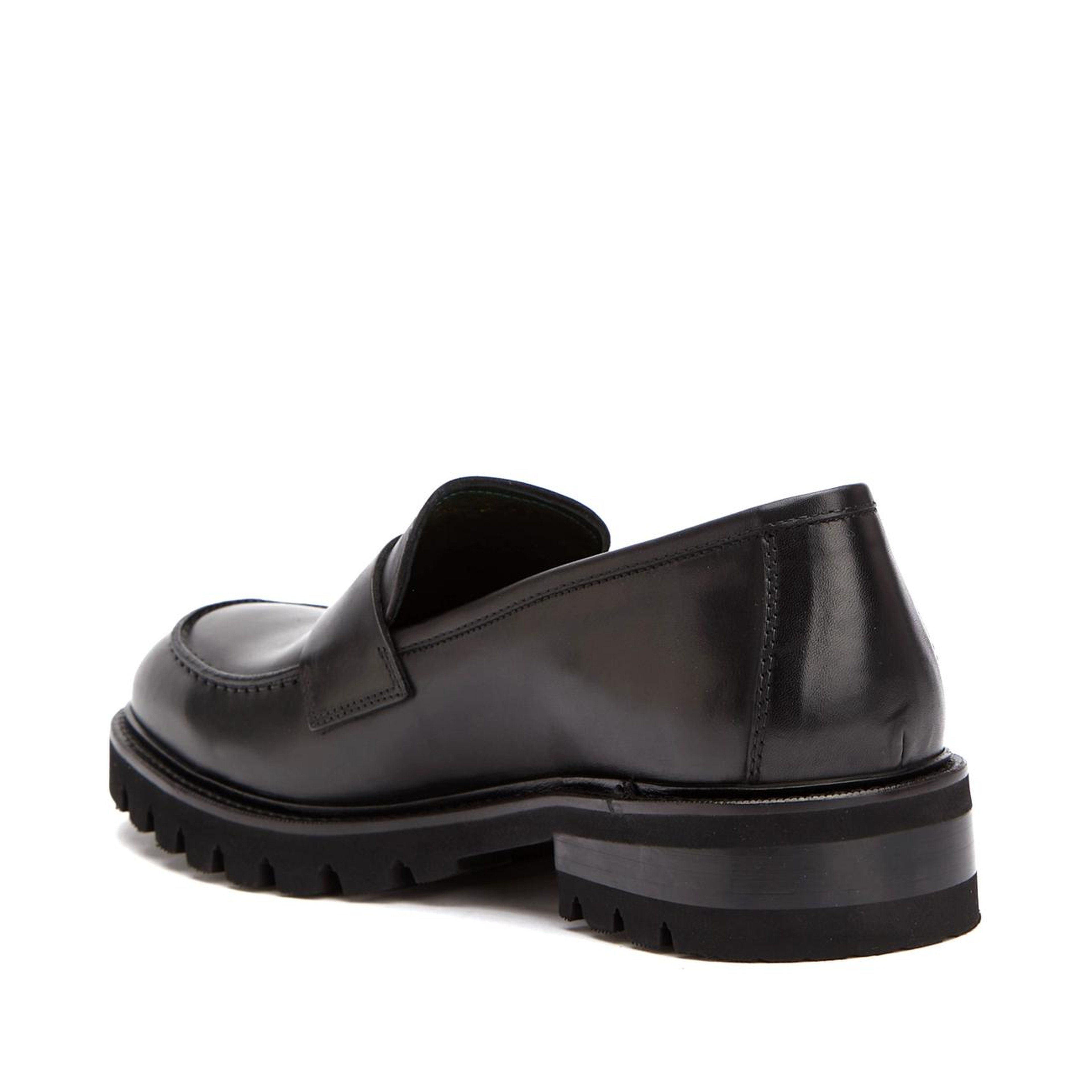 George Hogg Erkek Siyah Deri Loafer