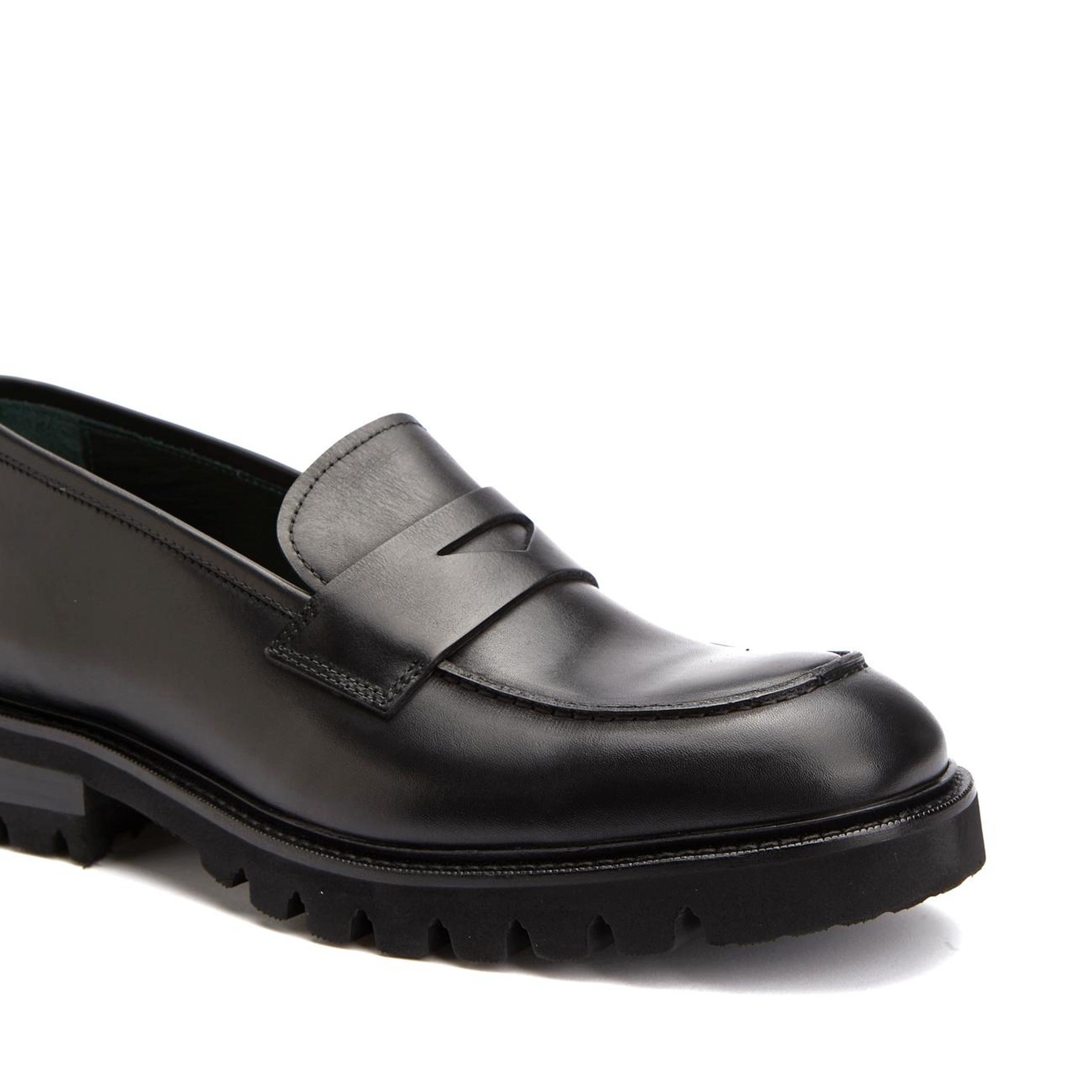George Hogg Erkek Siyah Deri Loafer