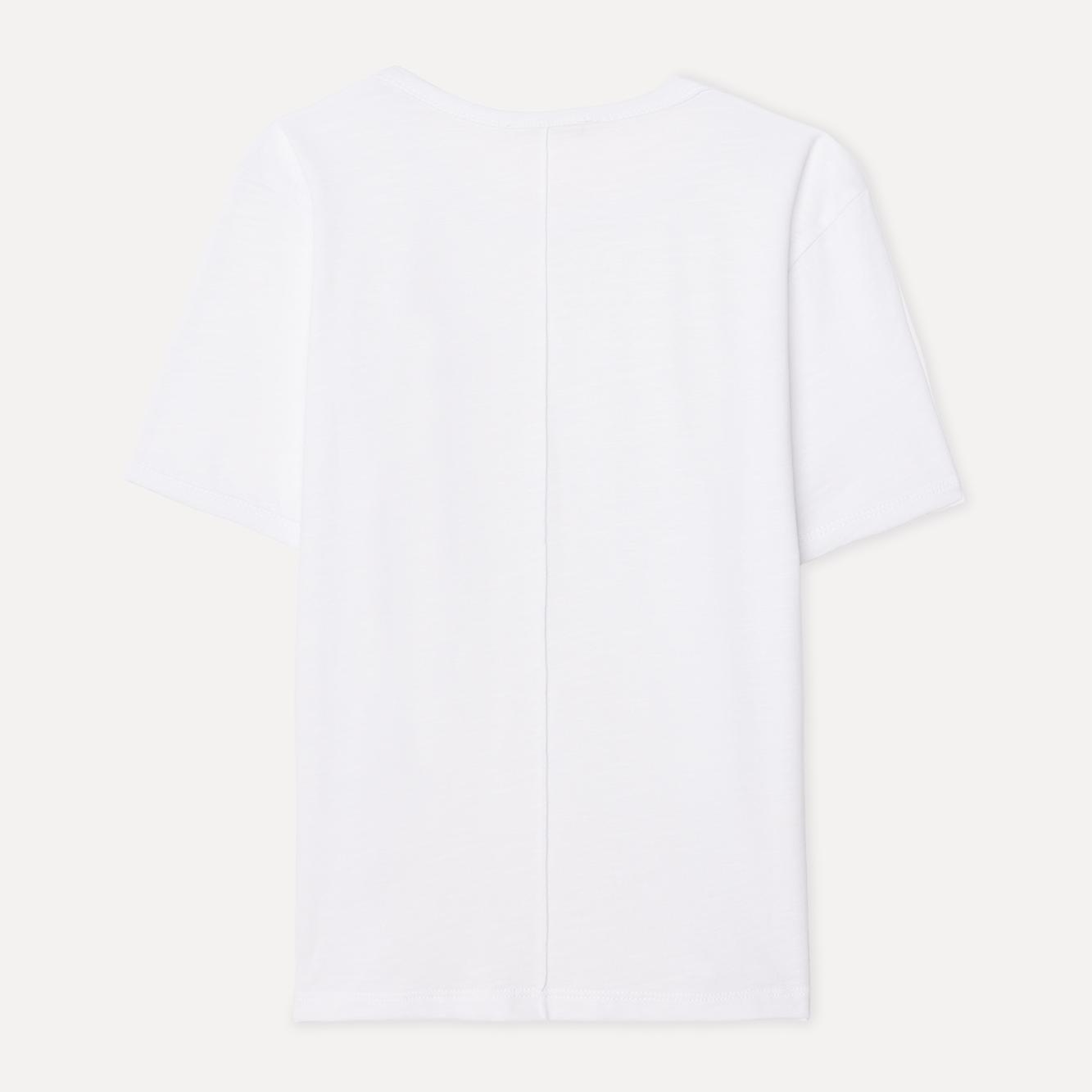 Kadın Beyaz Bisiklet Yaka T-Shirt