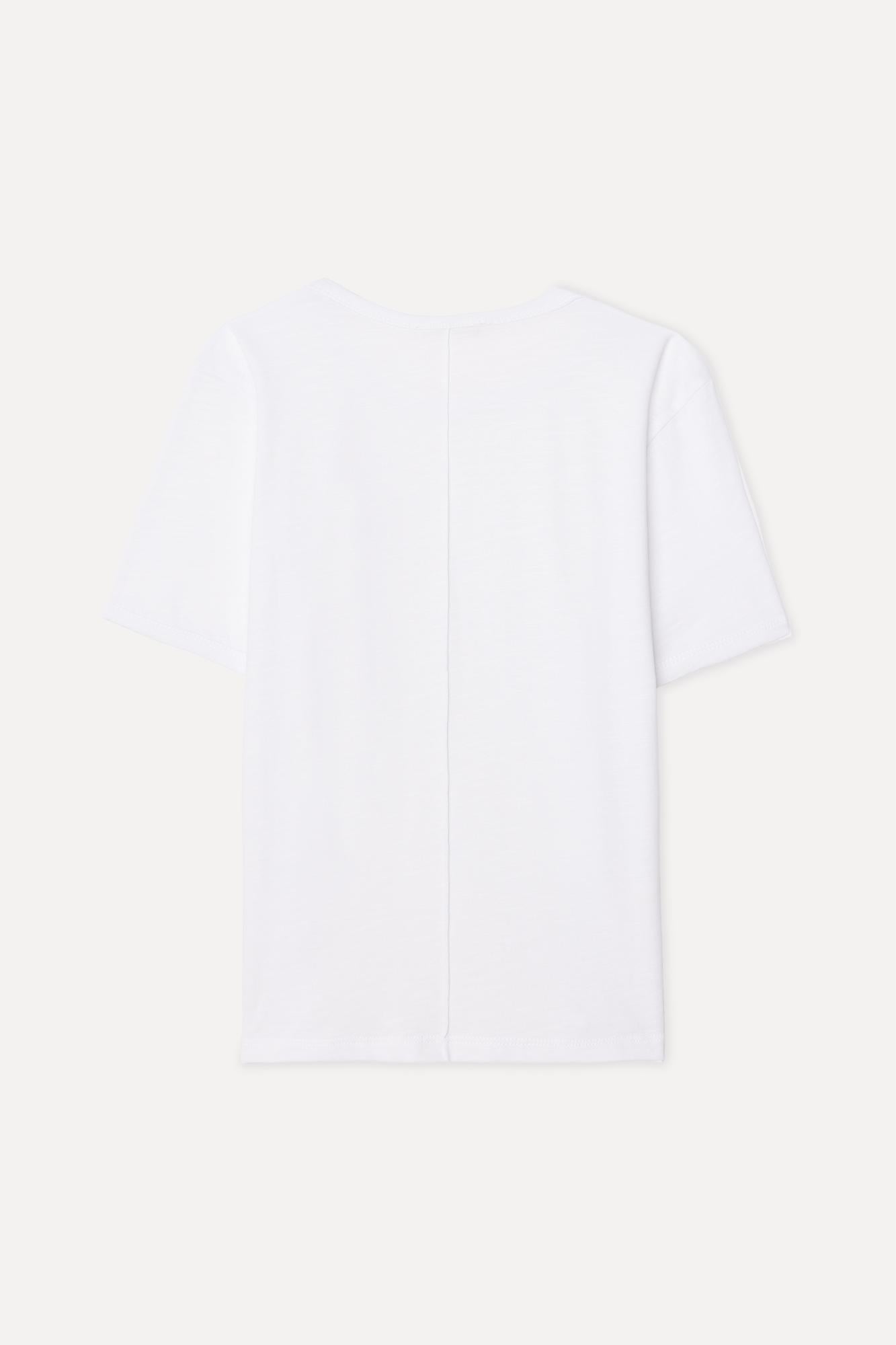 Kadın Beyaz Bisiklet Yaka T-Shirt