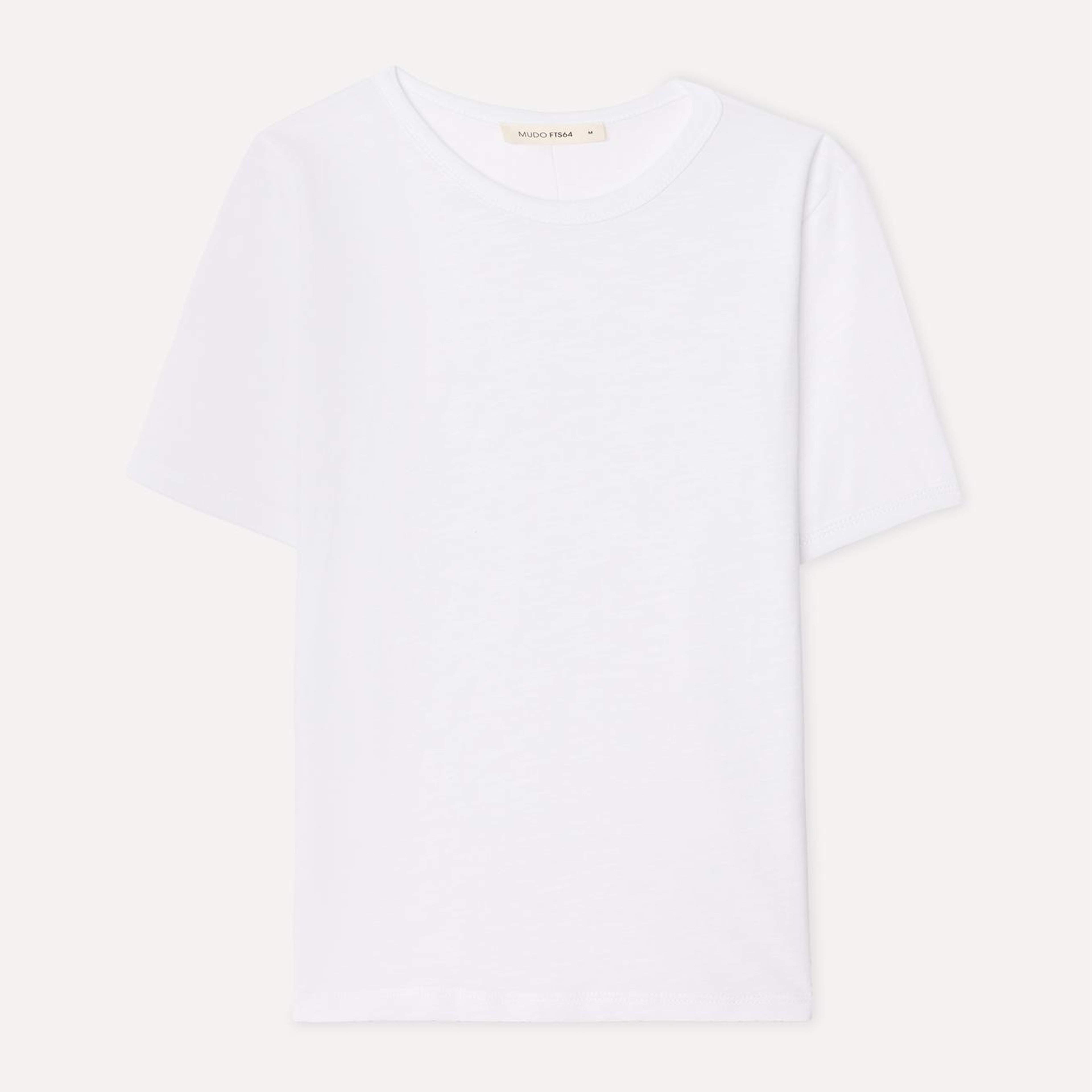 Kadın Beyaz Bisiklet Yaka T-Shirt