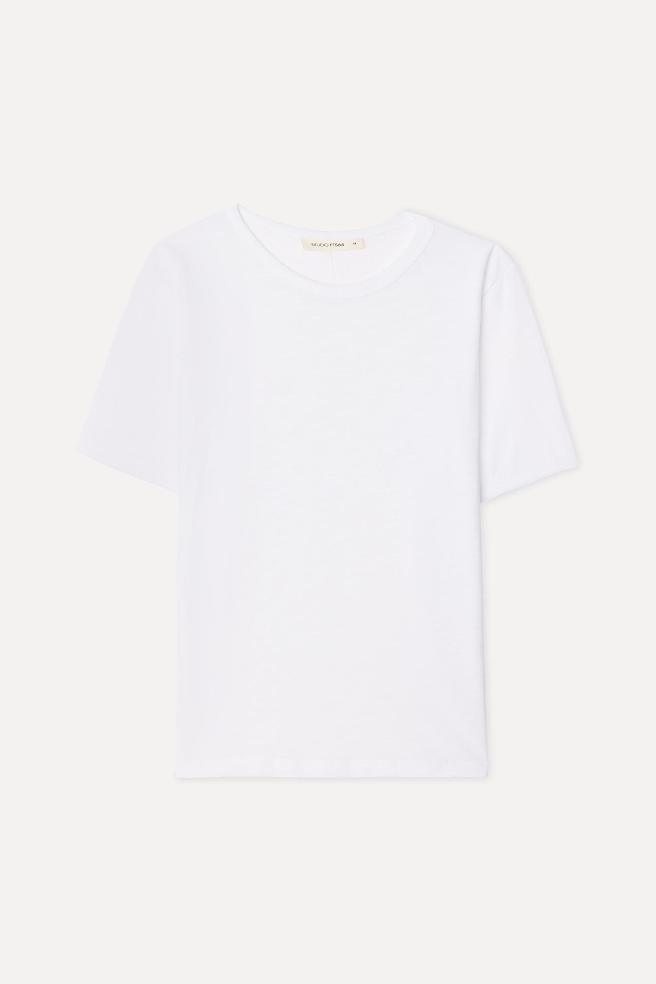 Kadın Beyaz Bisiklet Yaka T-Shirt
