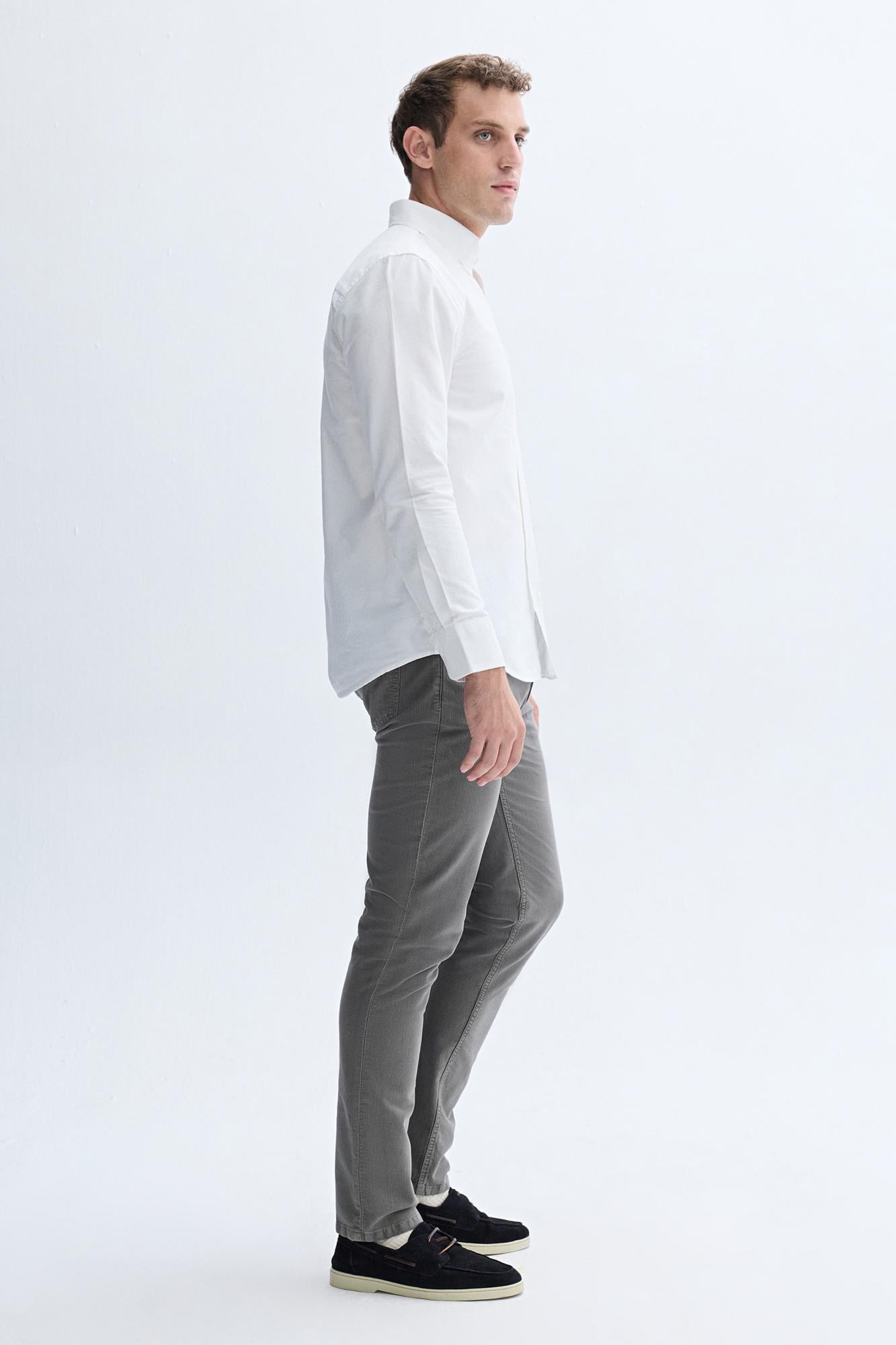 Erkek Beyaz Slim Fit Uzun Kollu Gömlek