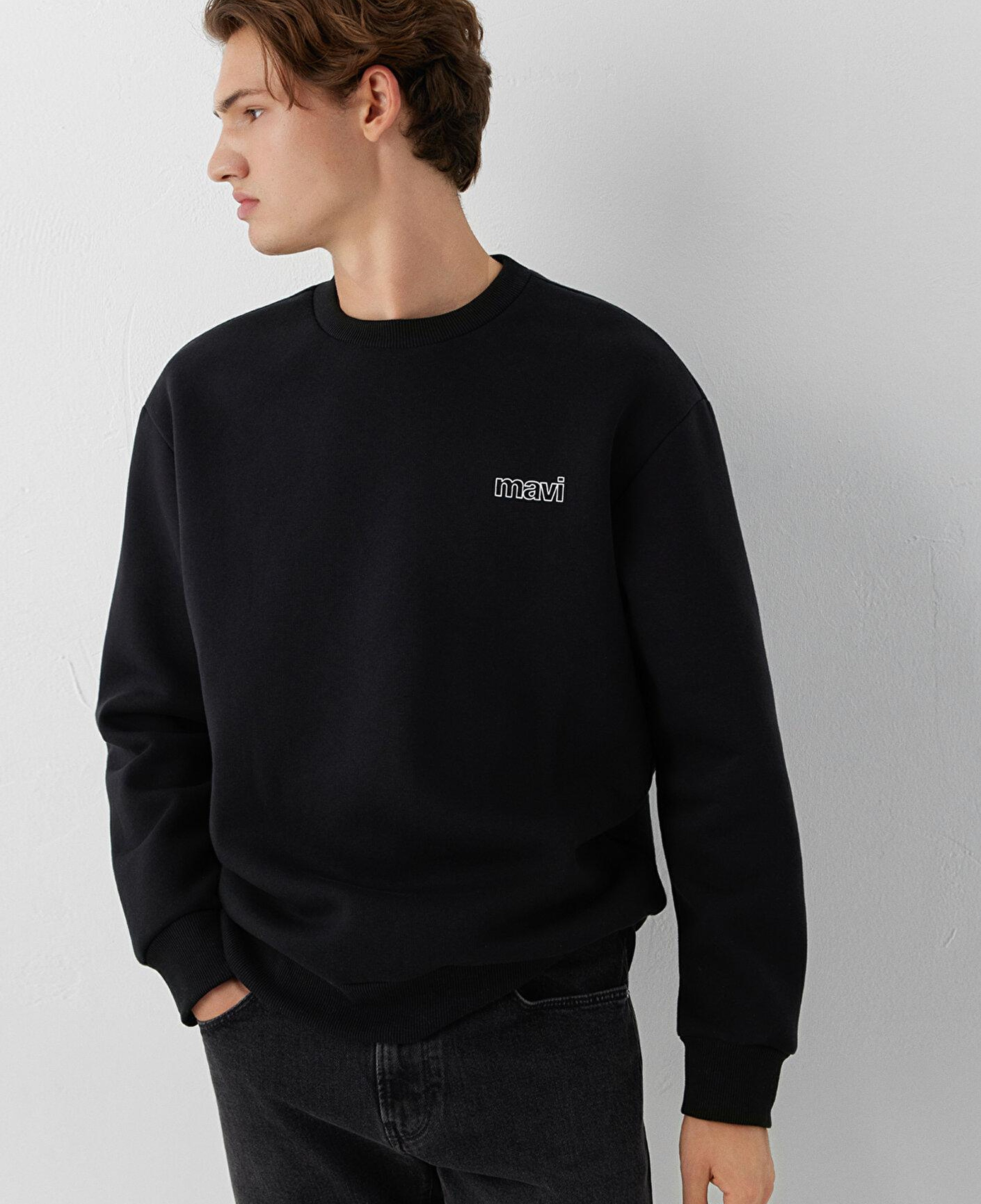 Mavi Mavi Logo Siyah Sweatshirt 0S10379-900