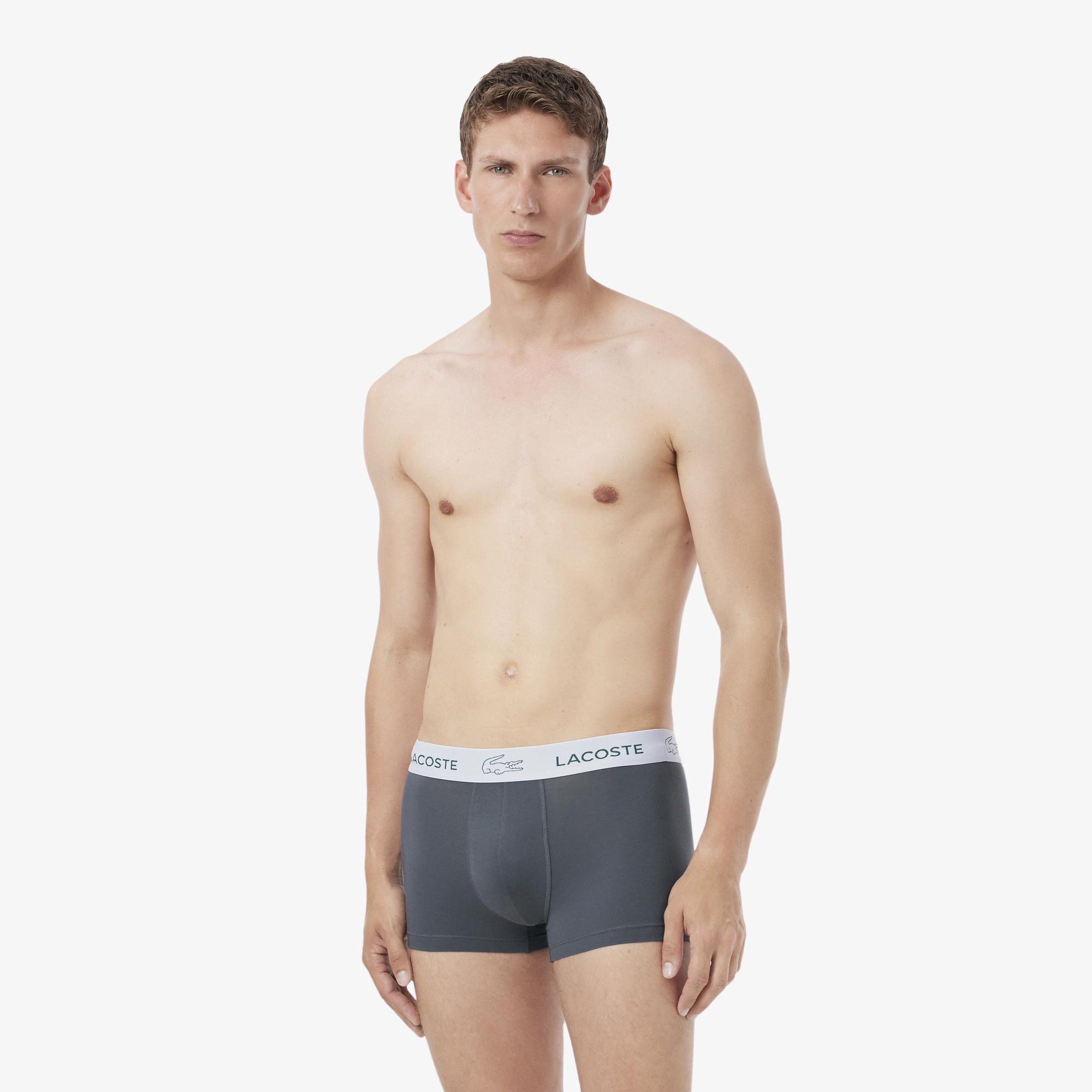 Erkek Regular Fit 3'lü Gri Boxer