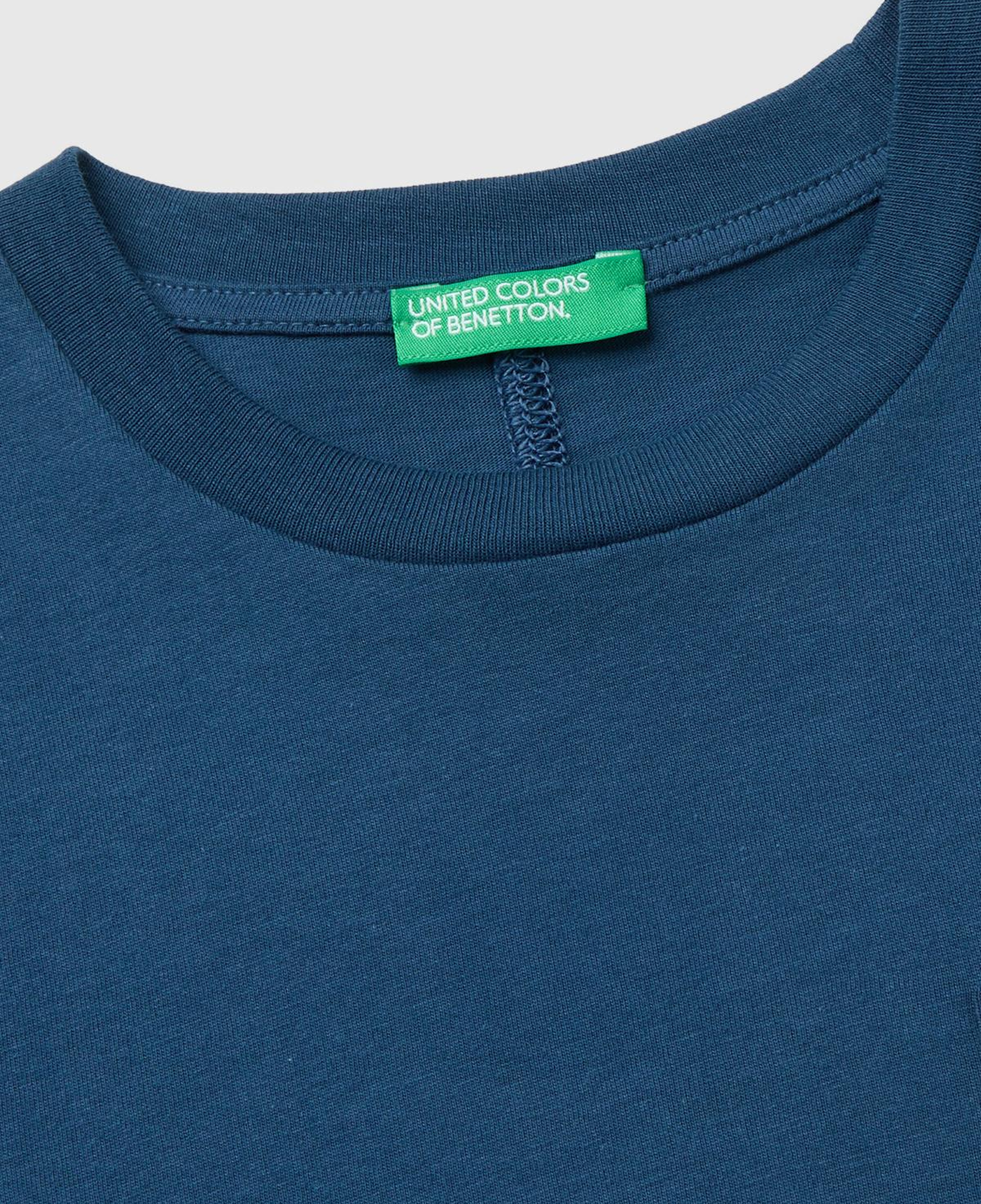 Erkek Çocuk Lacivert Suni Deri Logo Detaylı Oversize Tişört