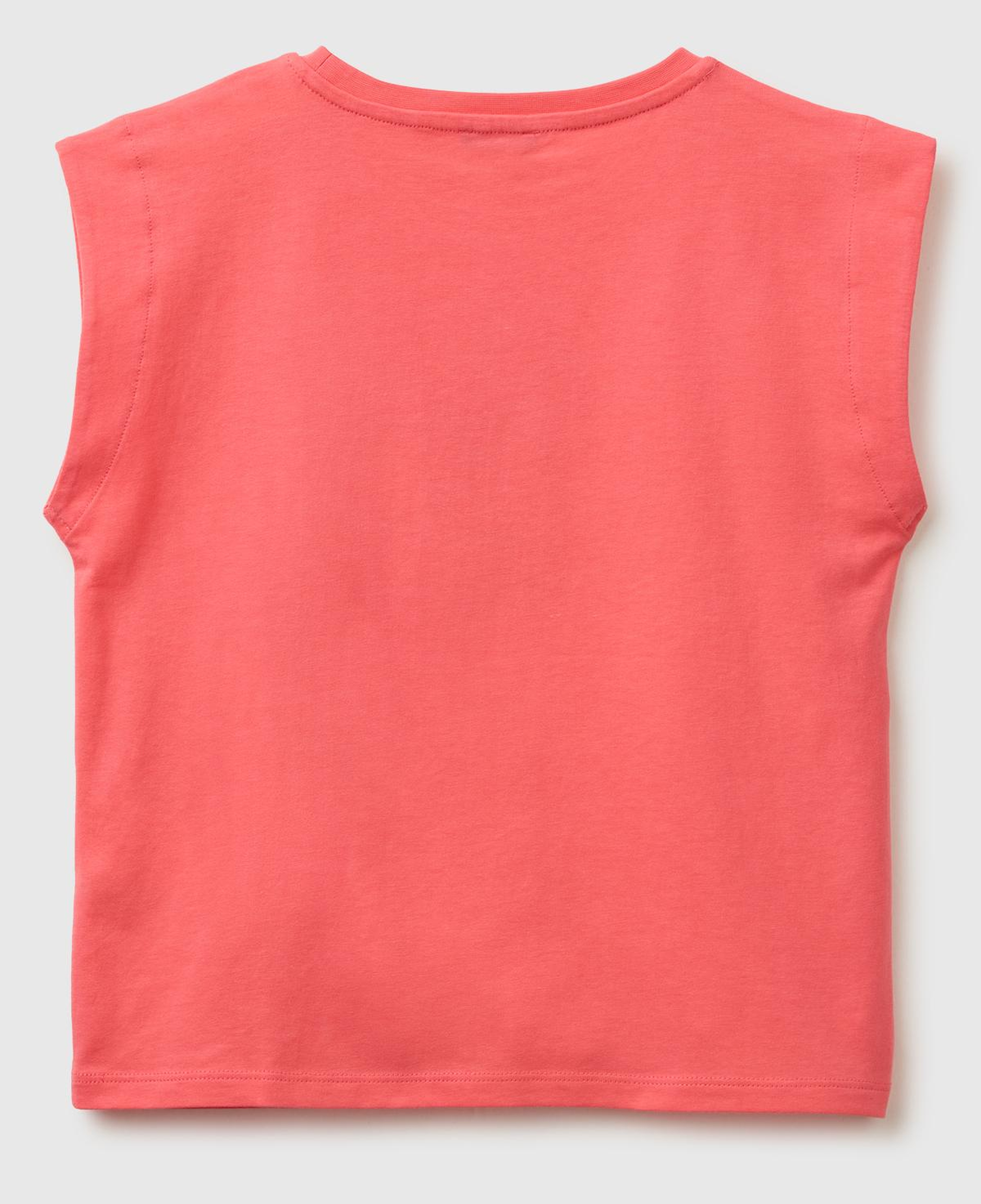 Kız Çocuk Mercan Kabarık Baskı Detaylı T-Shirt