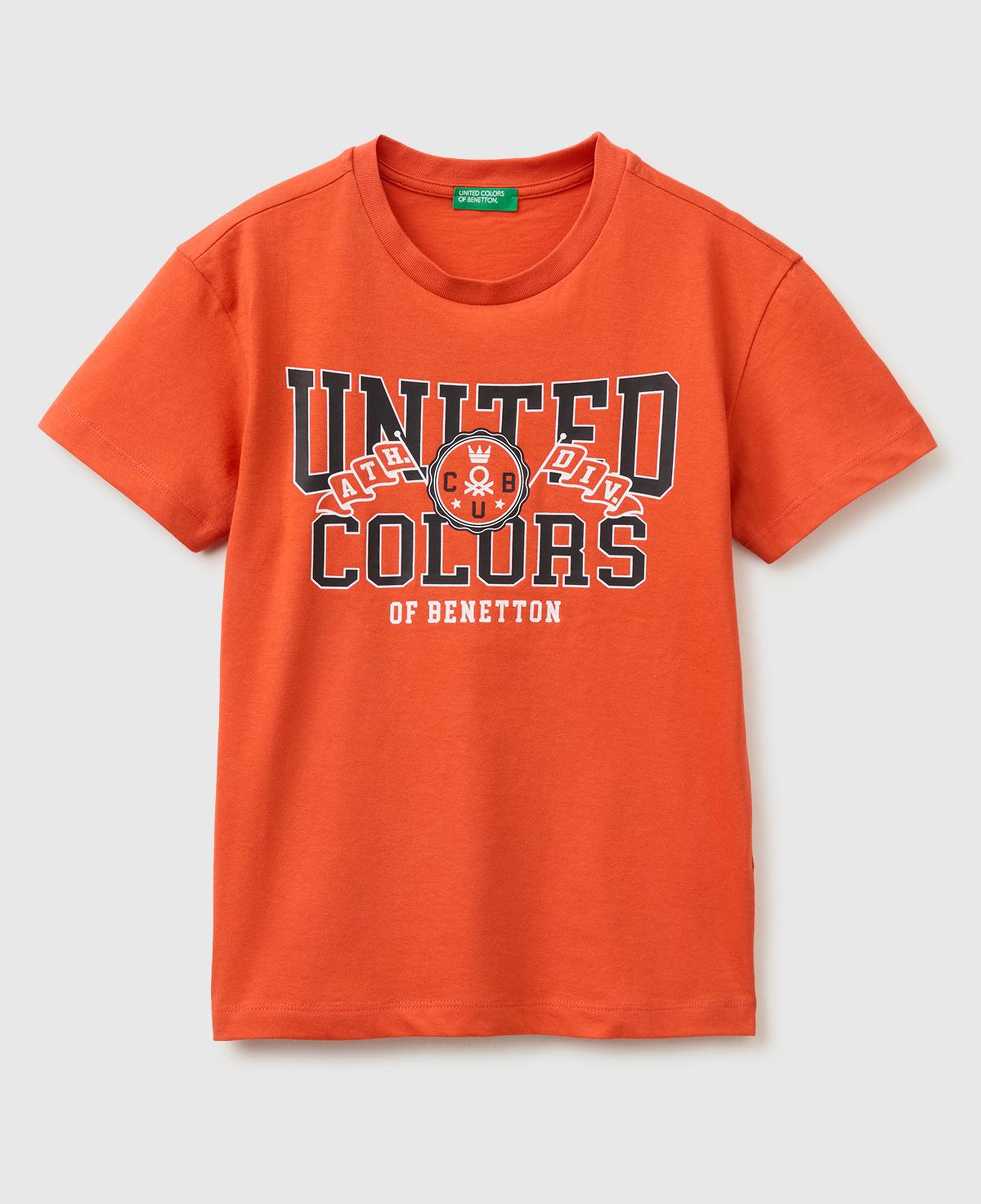 Erkek Çocuk Kırmızı Logo Baskı Detaylı Relaxed Fit T-Shirt