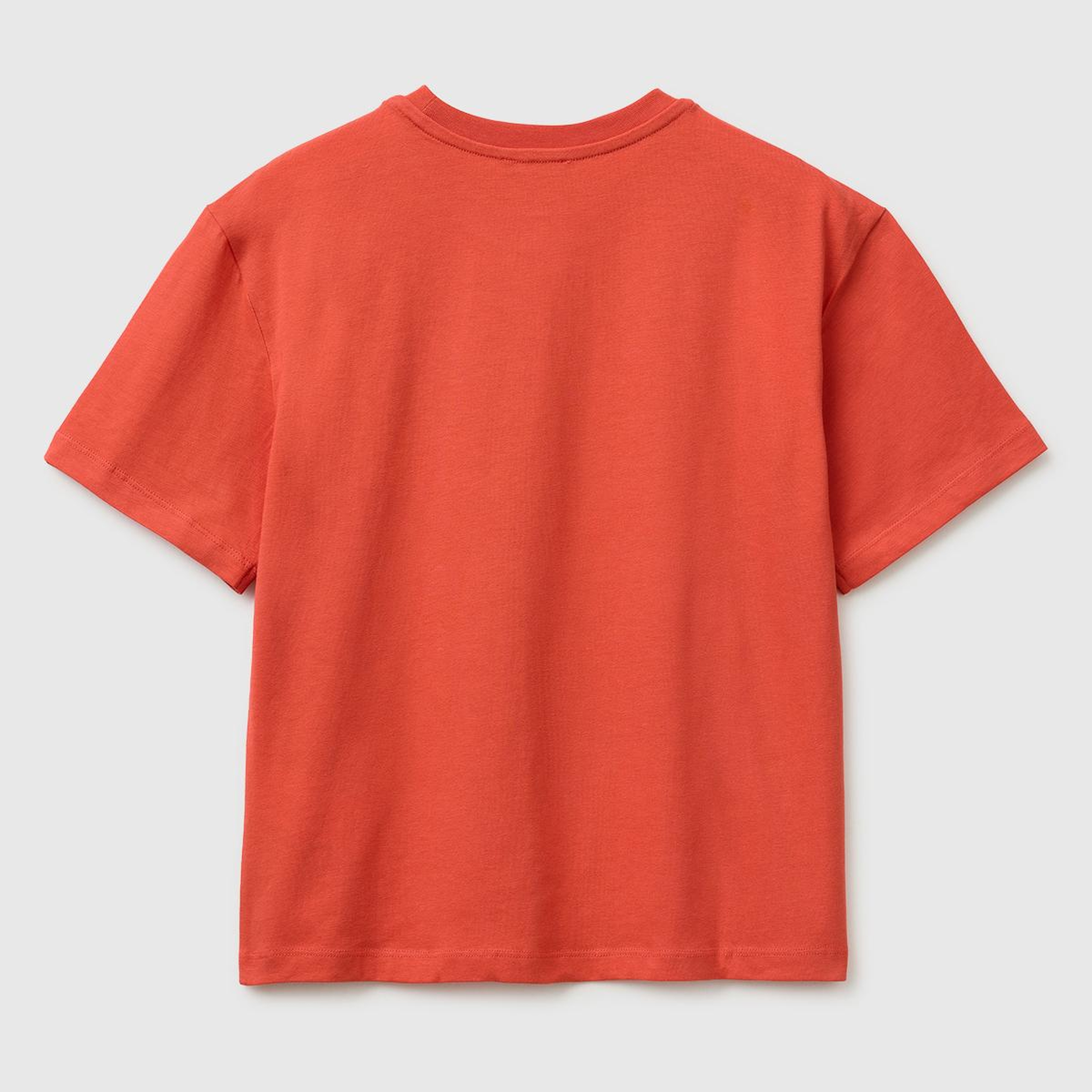 Erkek Çocuk Kırmızı Ön Baskı Detaylı Bisiklet Yaka T-Shirt