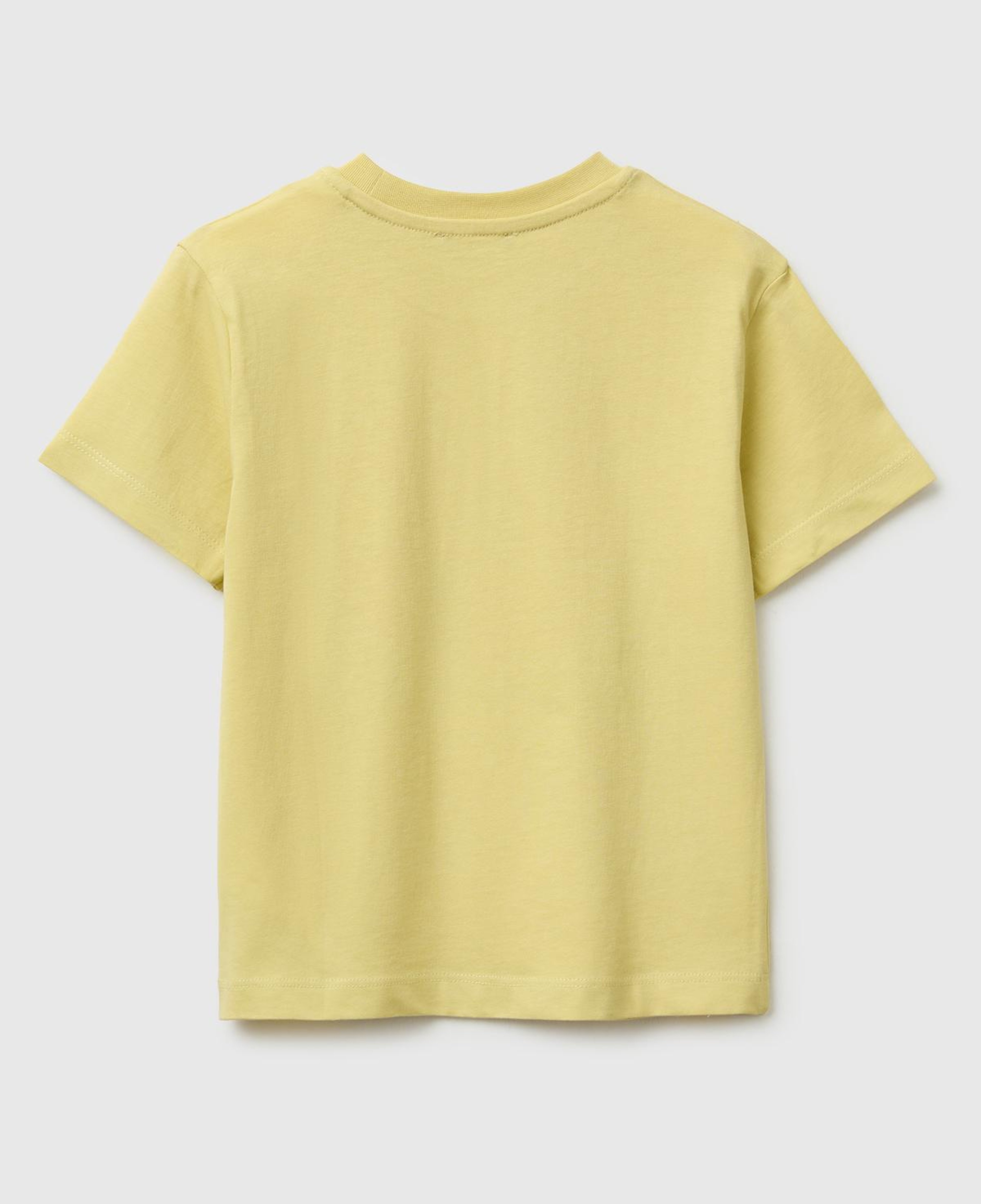 Erkek Çocuk Sarı Önü Baskı Detaylı Relaxed Fit T-Shirt