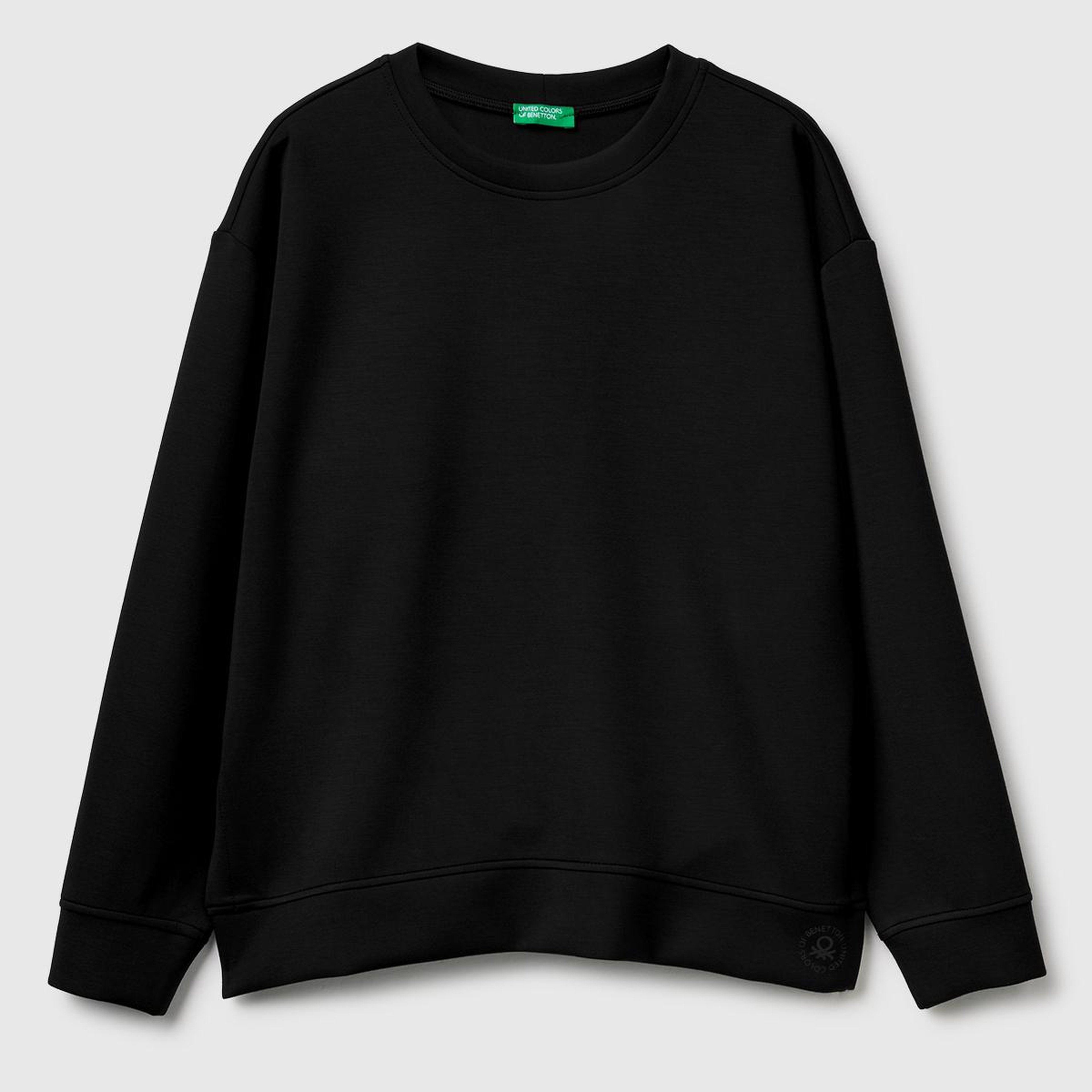 Kadın Siyah Modal Karışımlı Logo Detaylı Sweatshirt