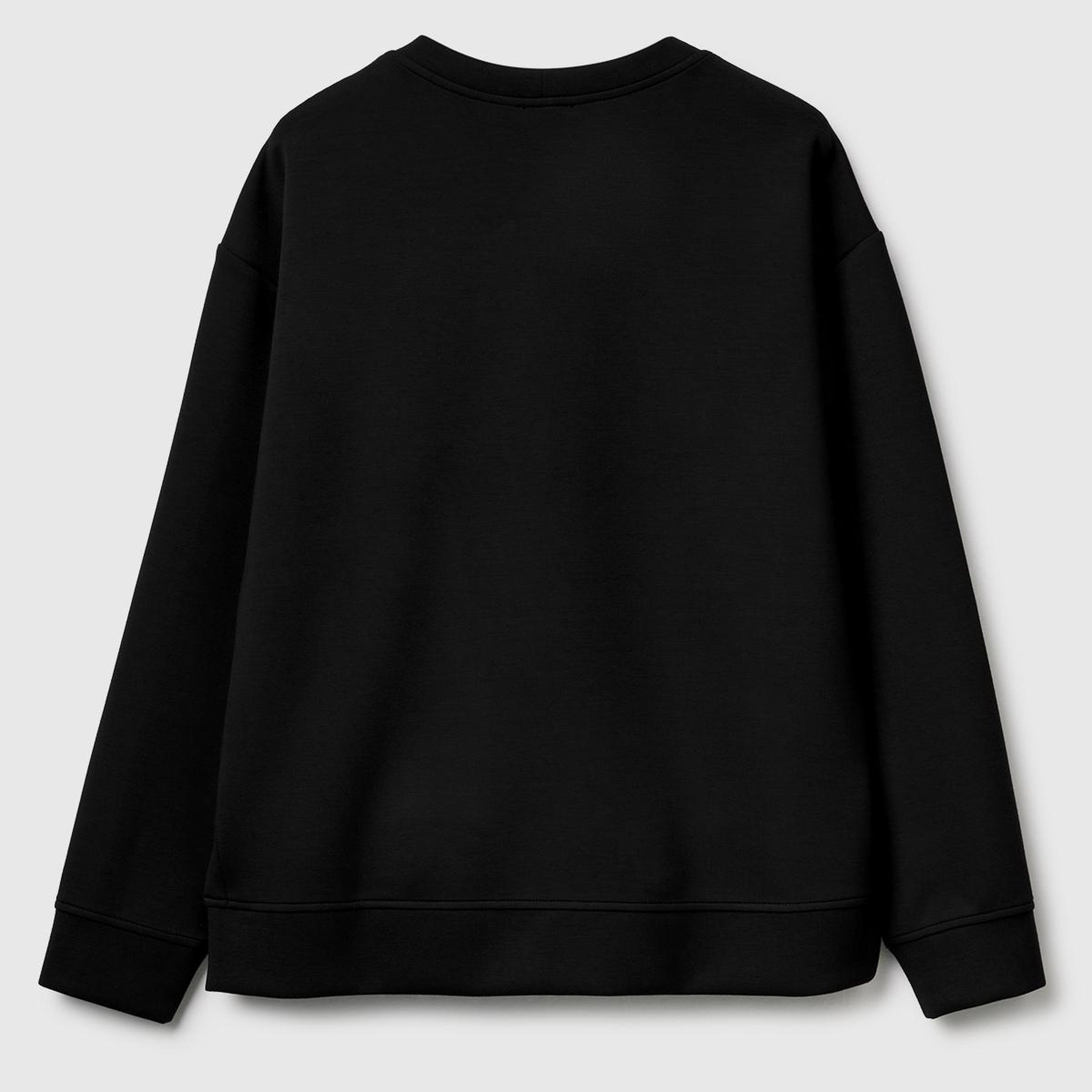 Kadın Siyah Modal Karışımlı Logo Detaylı Sweatshirt