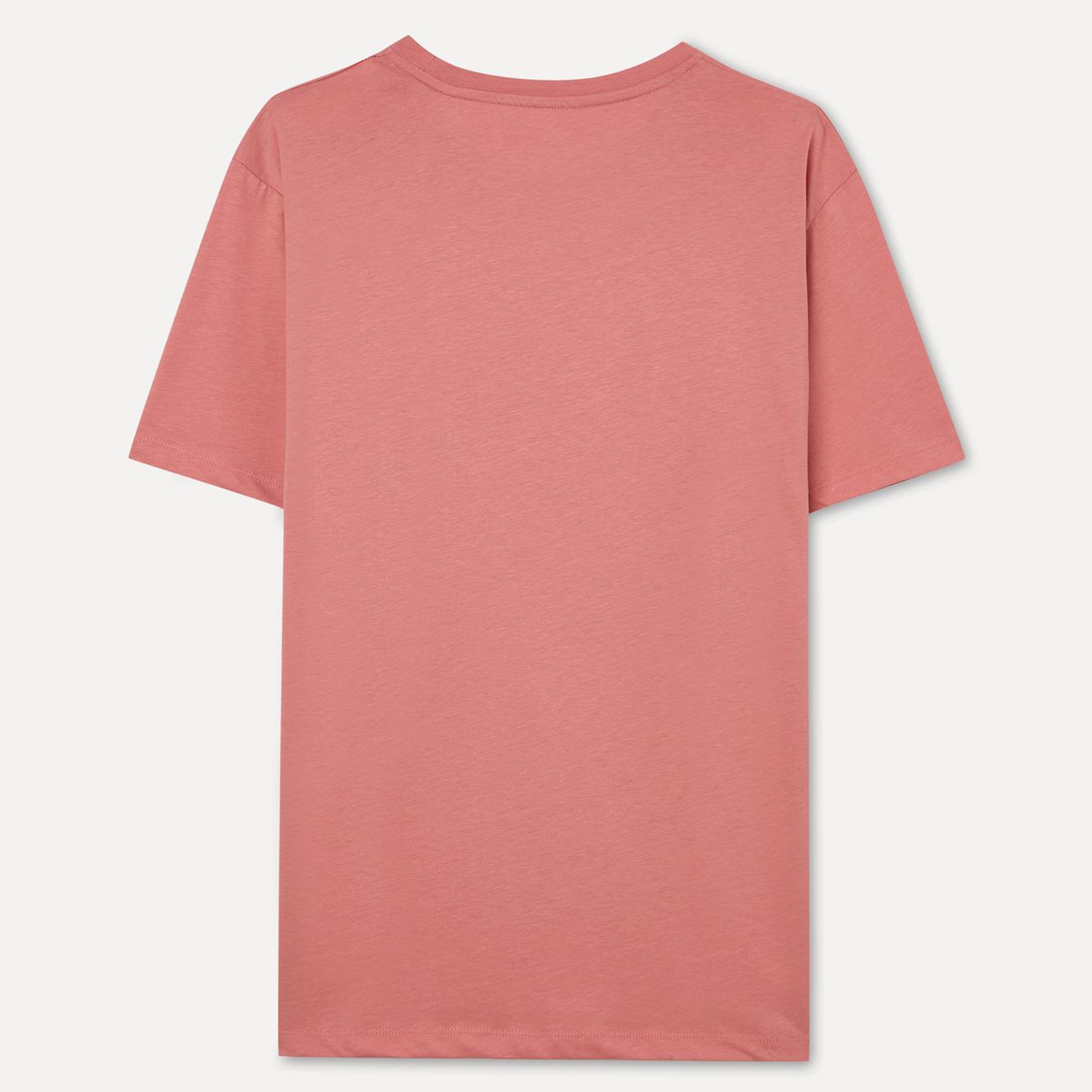 Erkek Pembe Pamuklu Bisiklet Yaka T-Shirt