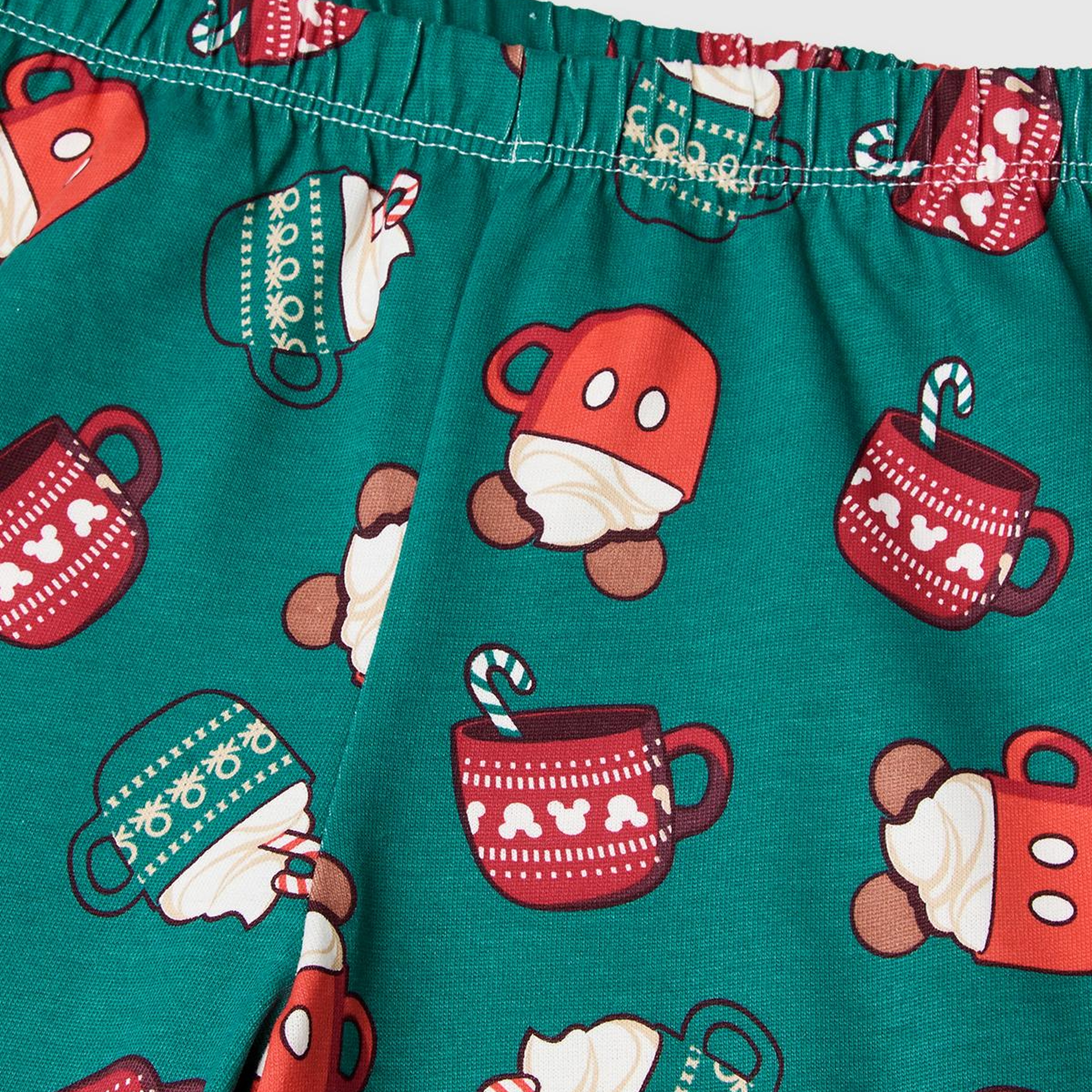 Erkek Çocuk Gri Melanj Üstü Disney Baskılı Altı Kare Desenli Pijama Takımı
