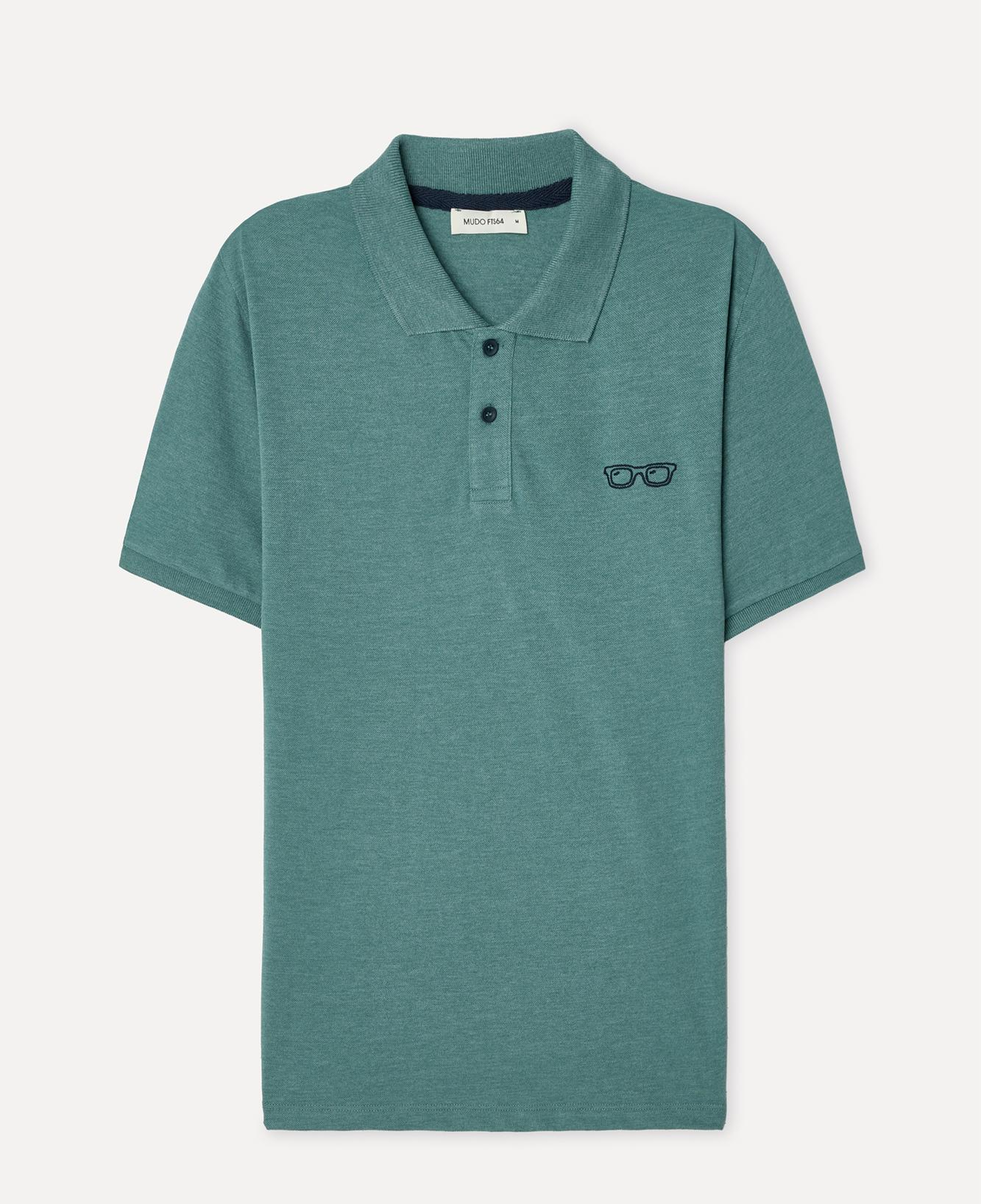Erkek Yeşil Nakışlı Polo Yaka T-Shirt