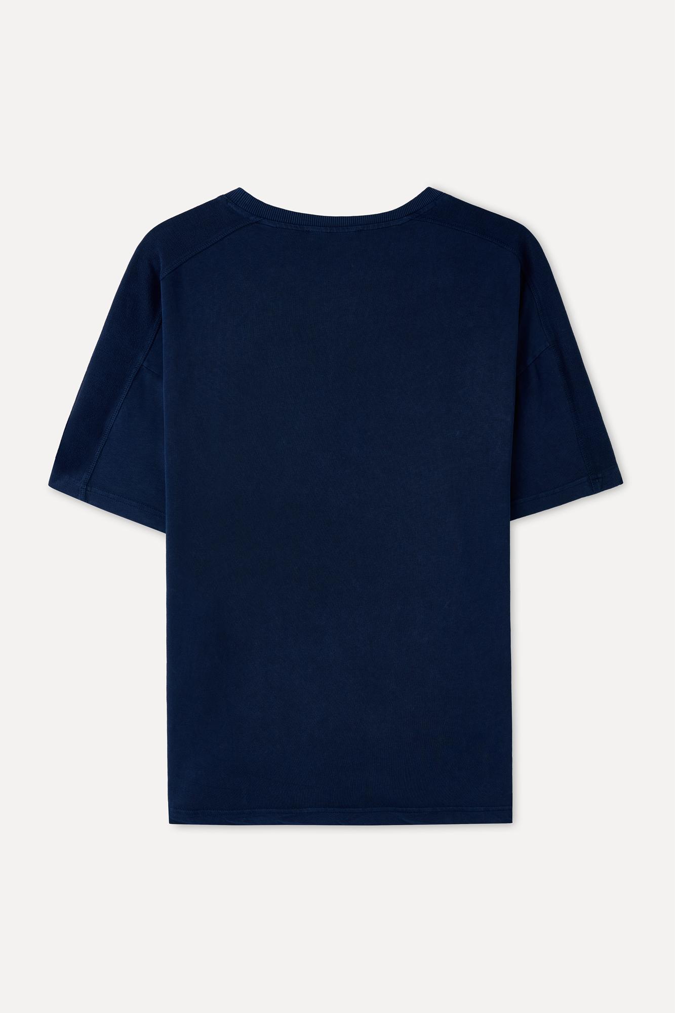 Erkek Lacivert Oversize Bisiklet Yaka T-Shirt