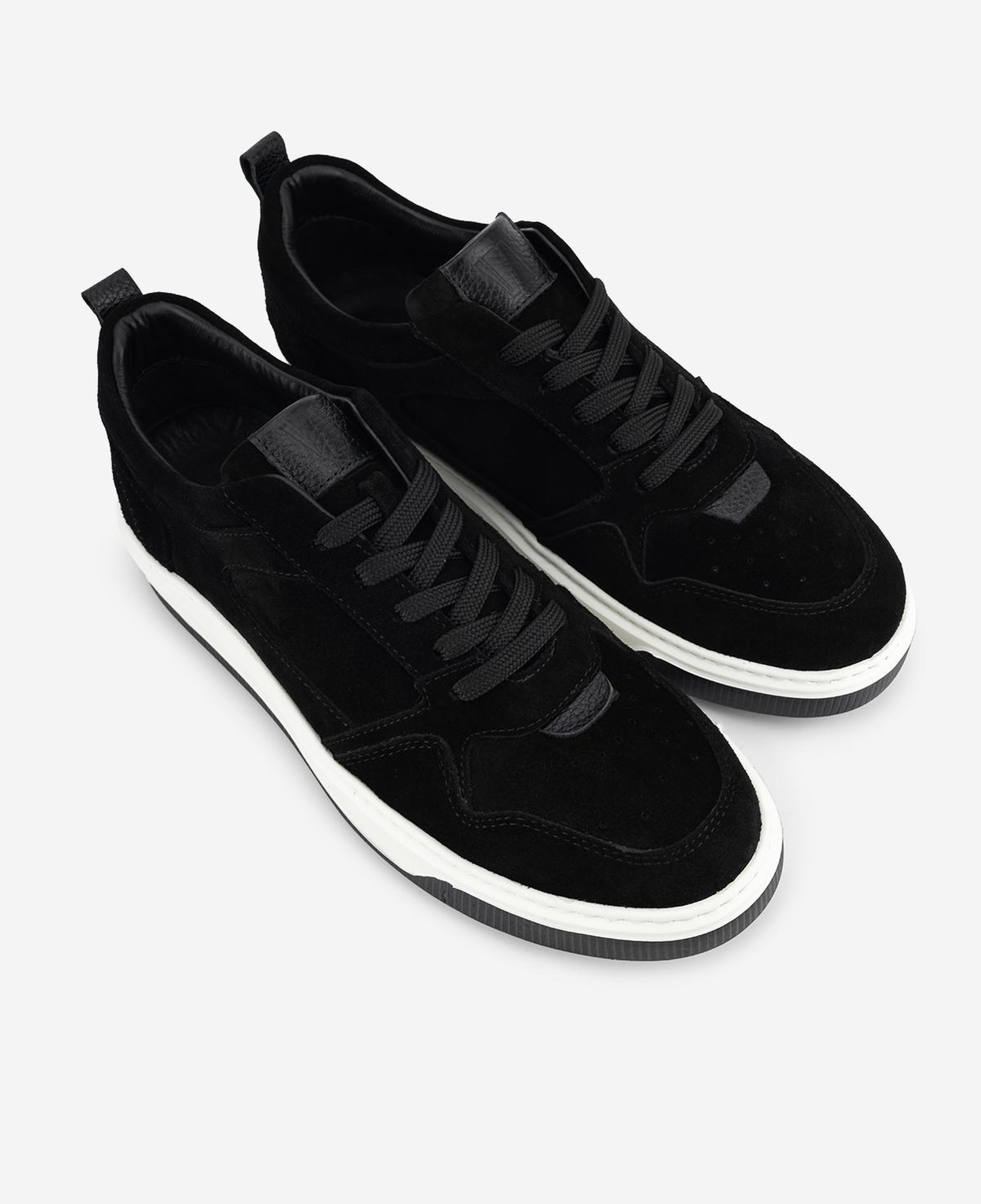 Valmenti Erkek Hakiki Deri Siyah Süet Sneakers & Spor Ayakkabı