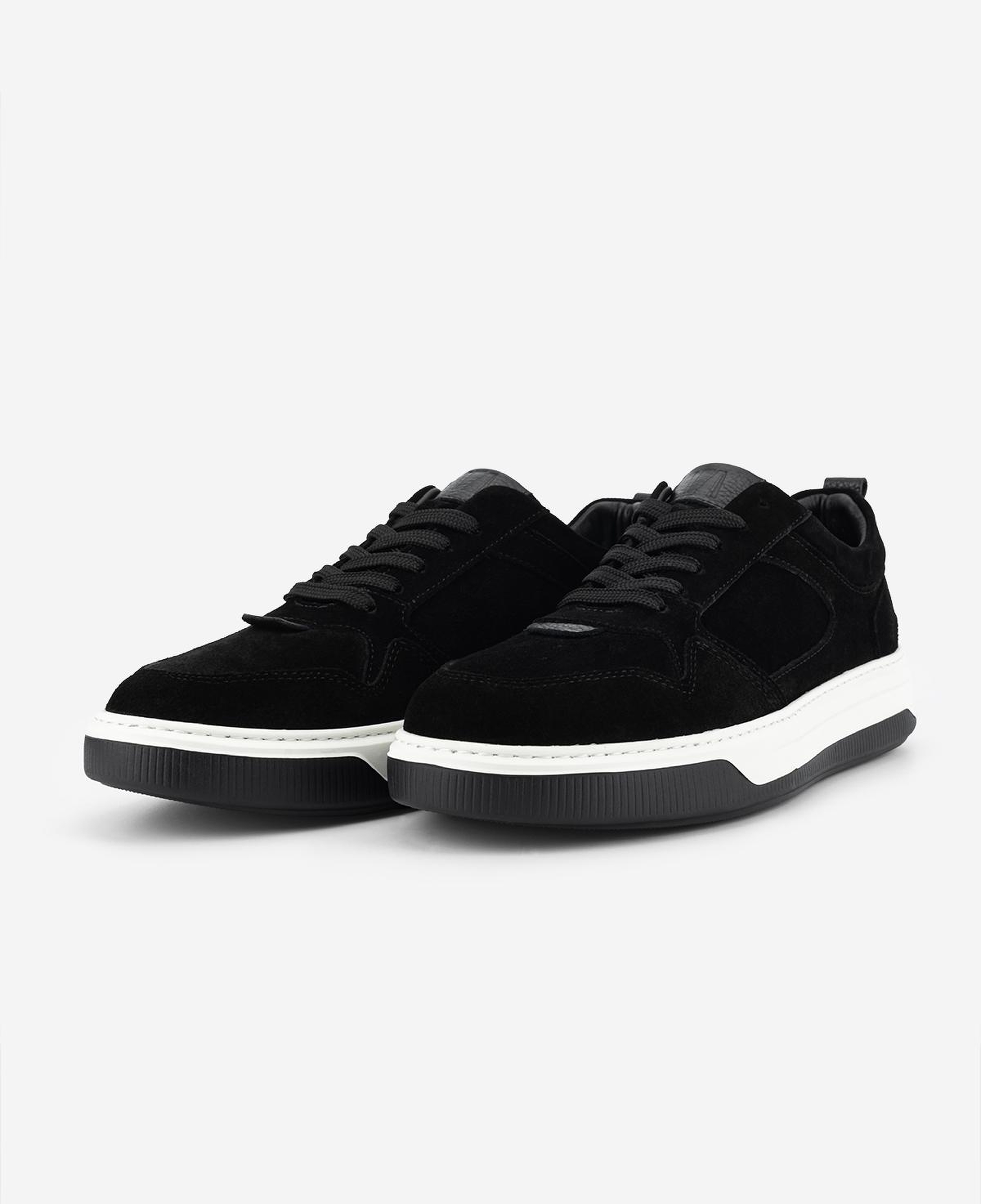 Valmenti Erkek Hakiki Deri Siyah Süet Sneakers & Spor Ayakkabı