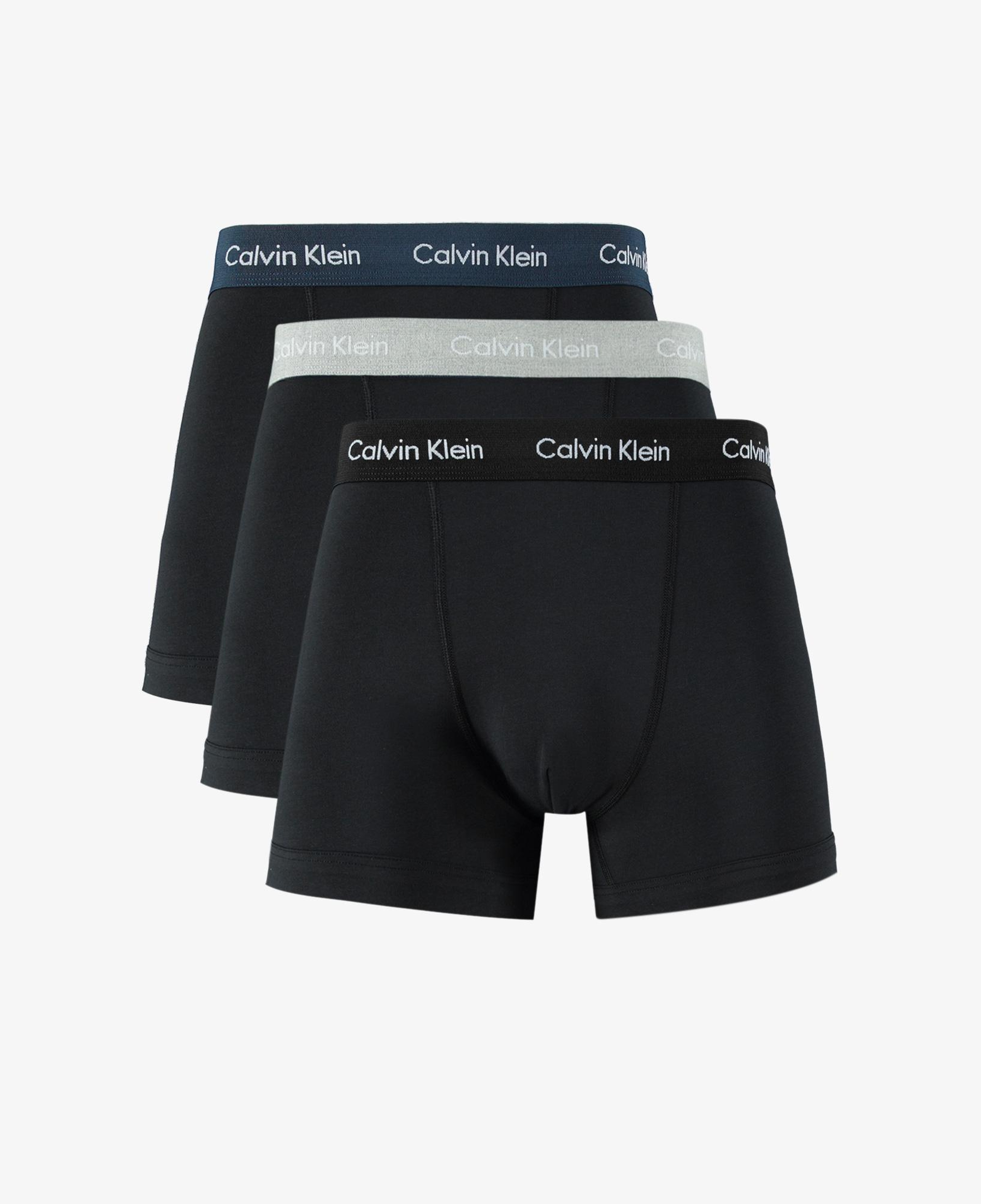 Calvin Klein Trunk 3'lü Siyah/Gri/Lacivert Bantlı Erkek Siyah Boxer