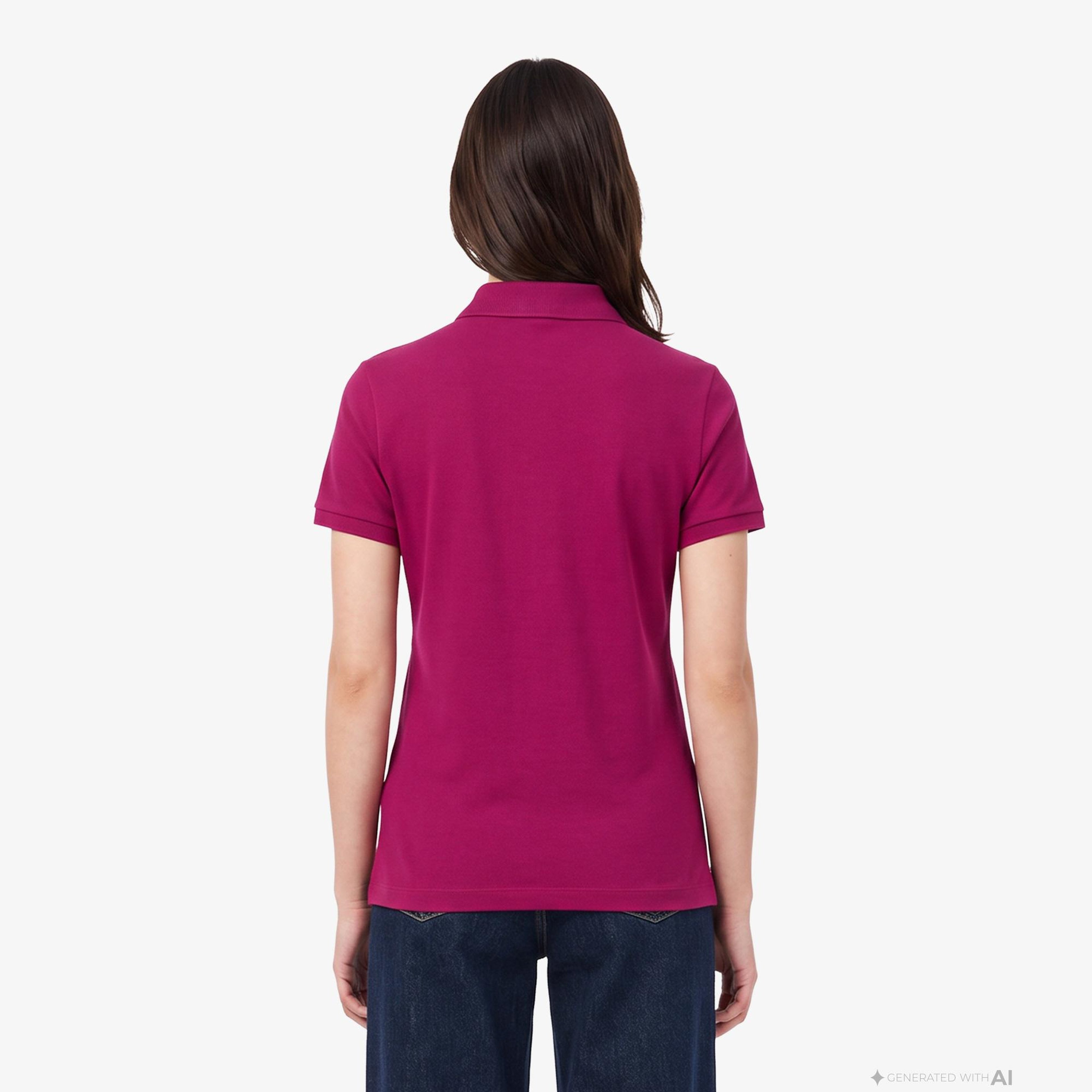 L.12.D Kadın Slim Fit Pembe Polo