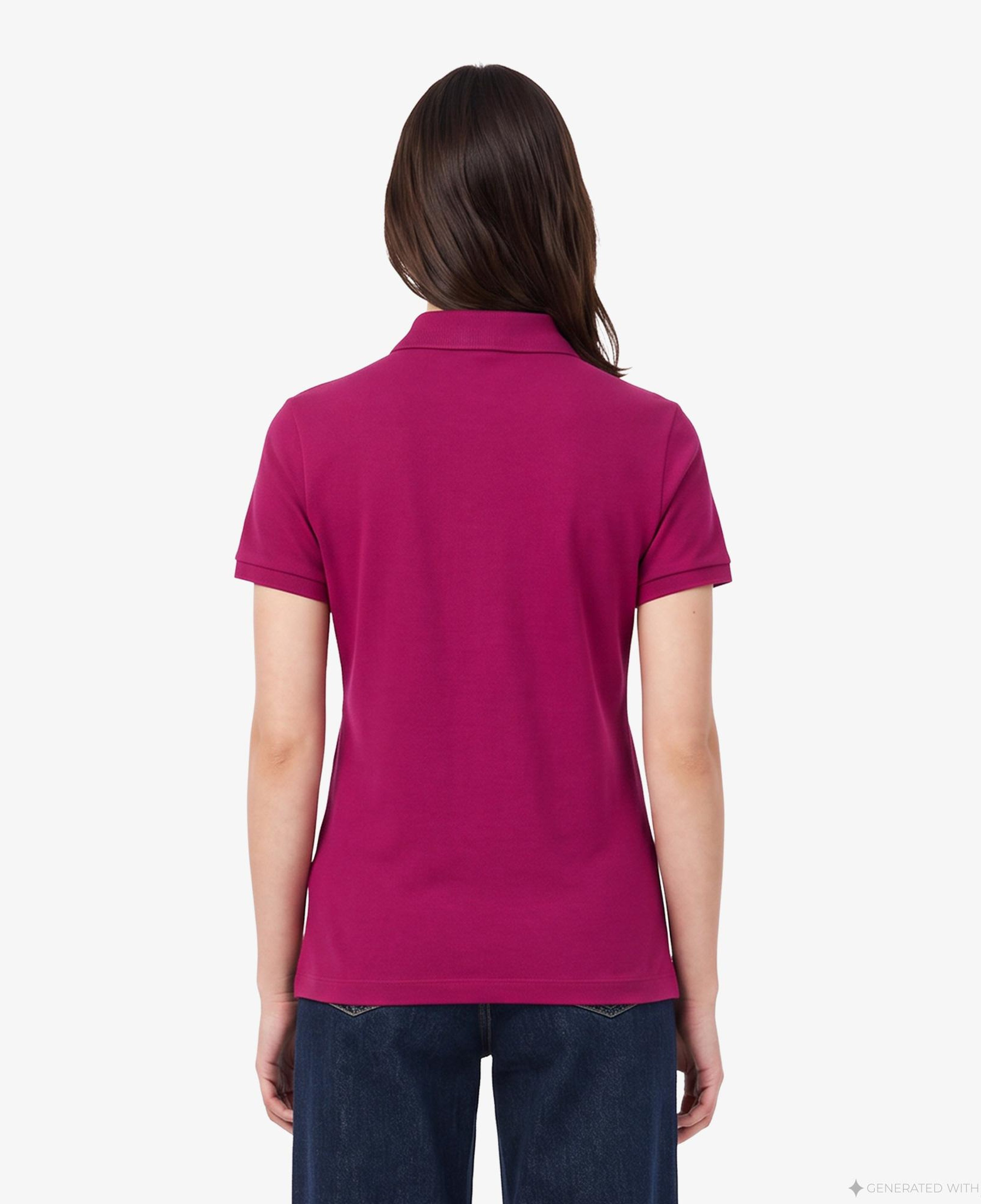 L.12.D Kadın Slim Fit Pembe Polo