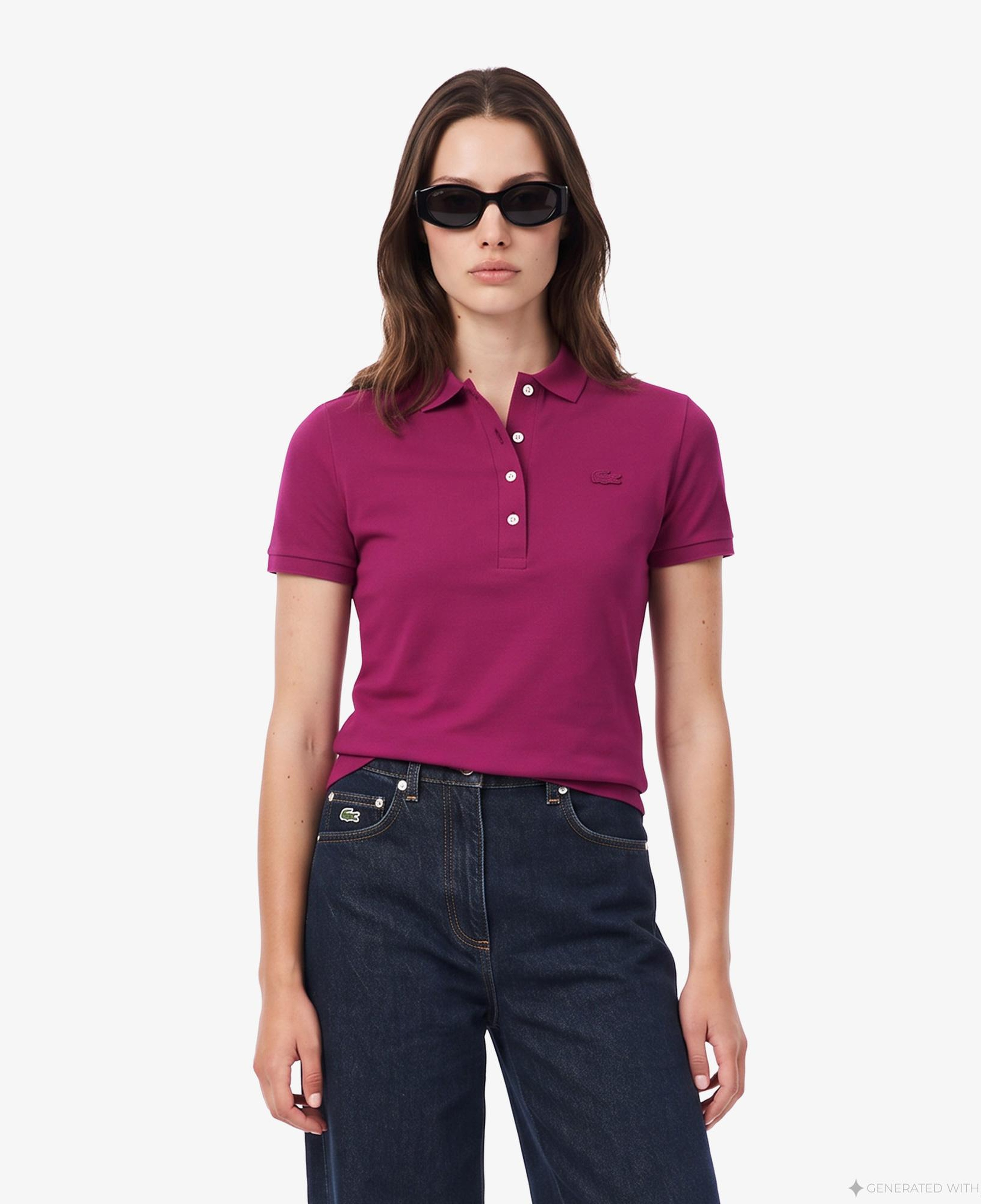 L.12.D Kadın Slim Fit Pembe Polo