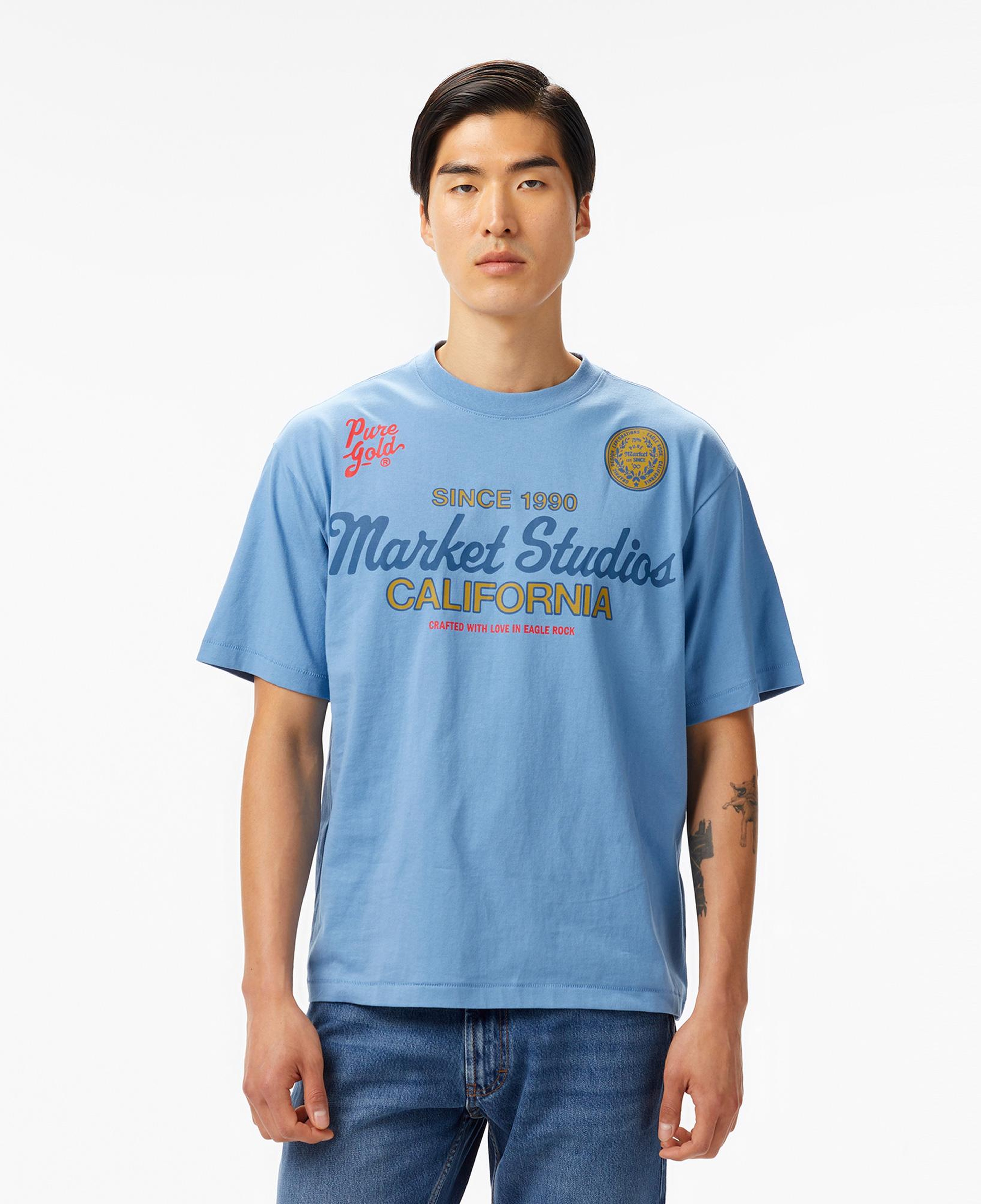 The Market Studios Pure Gold Unisex Mavi T-Shirt