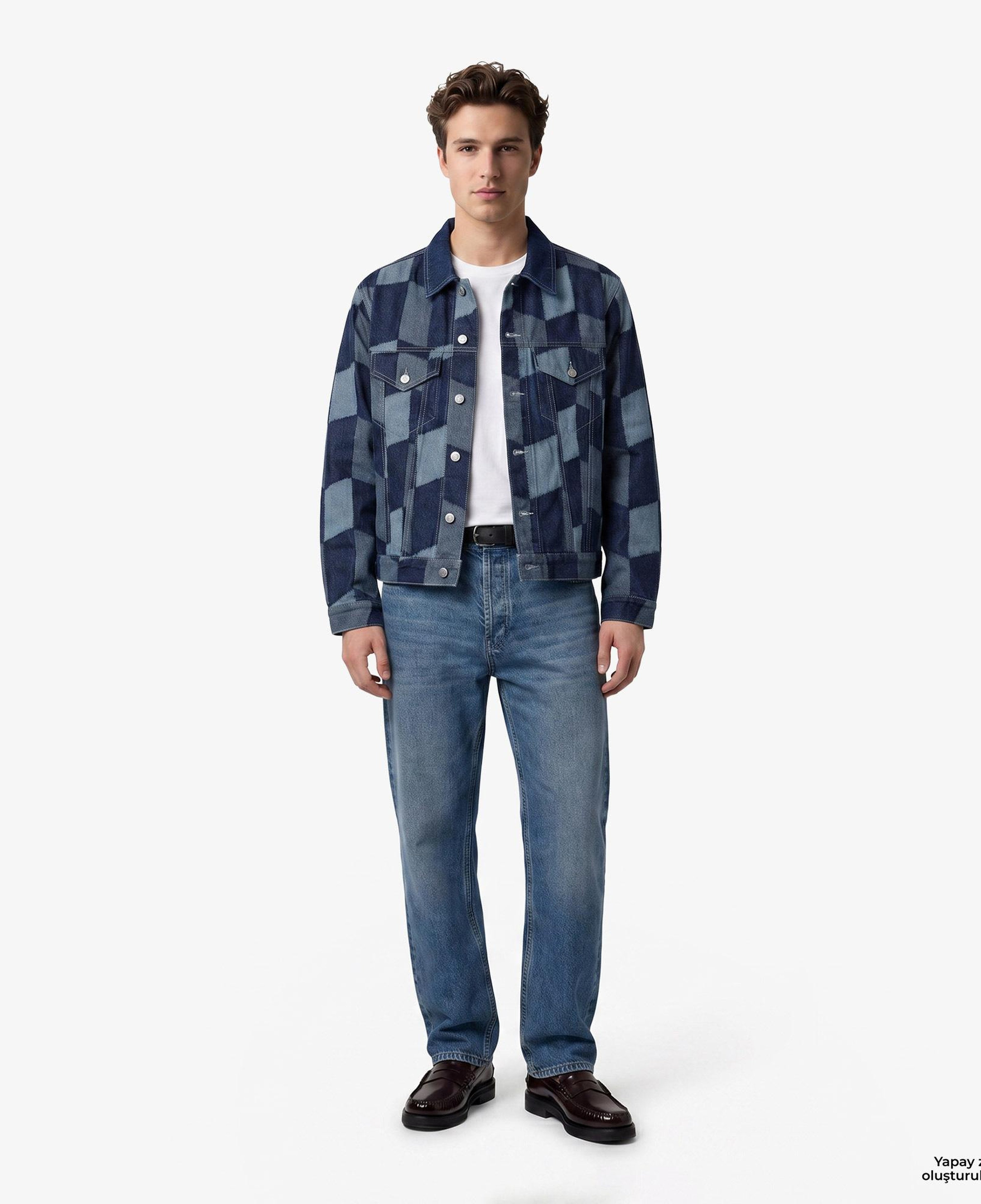 Huf Patchwork Denim Erkek Lacivert Ceket