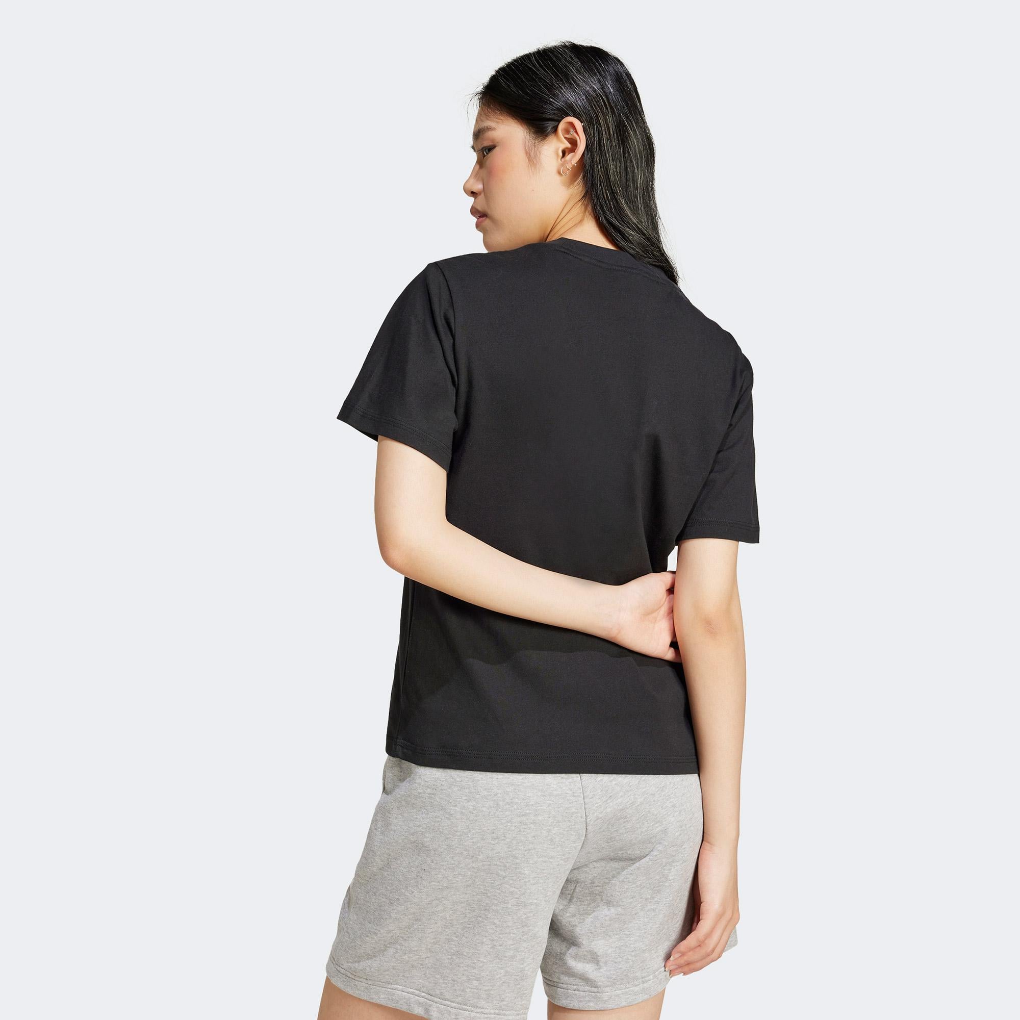 adidas Essentials Small Logo Cotton Kadın Siyah T-Shirt