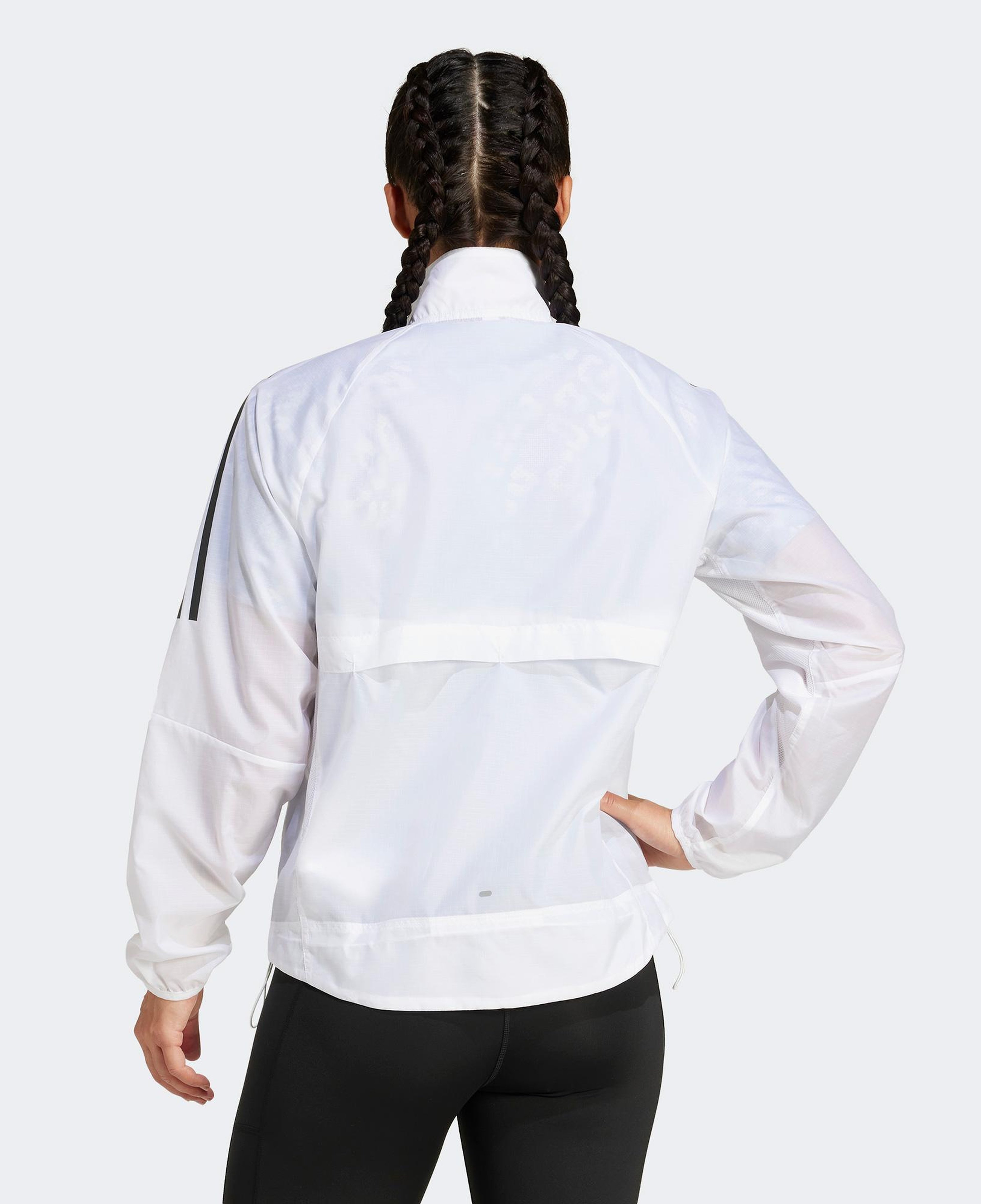 adidas Own The Run 3 Stripes Packable Kadın Beyaz Ceket