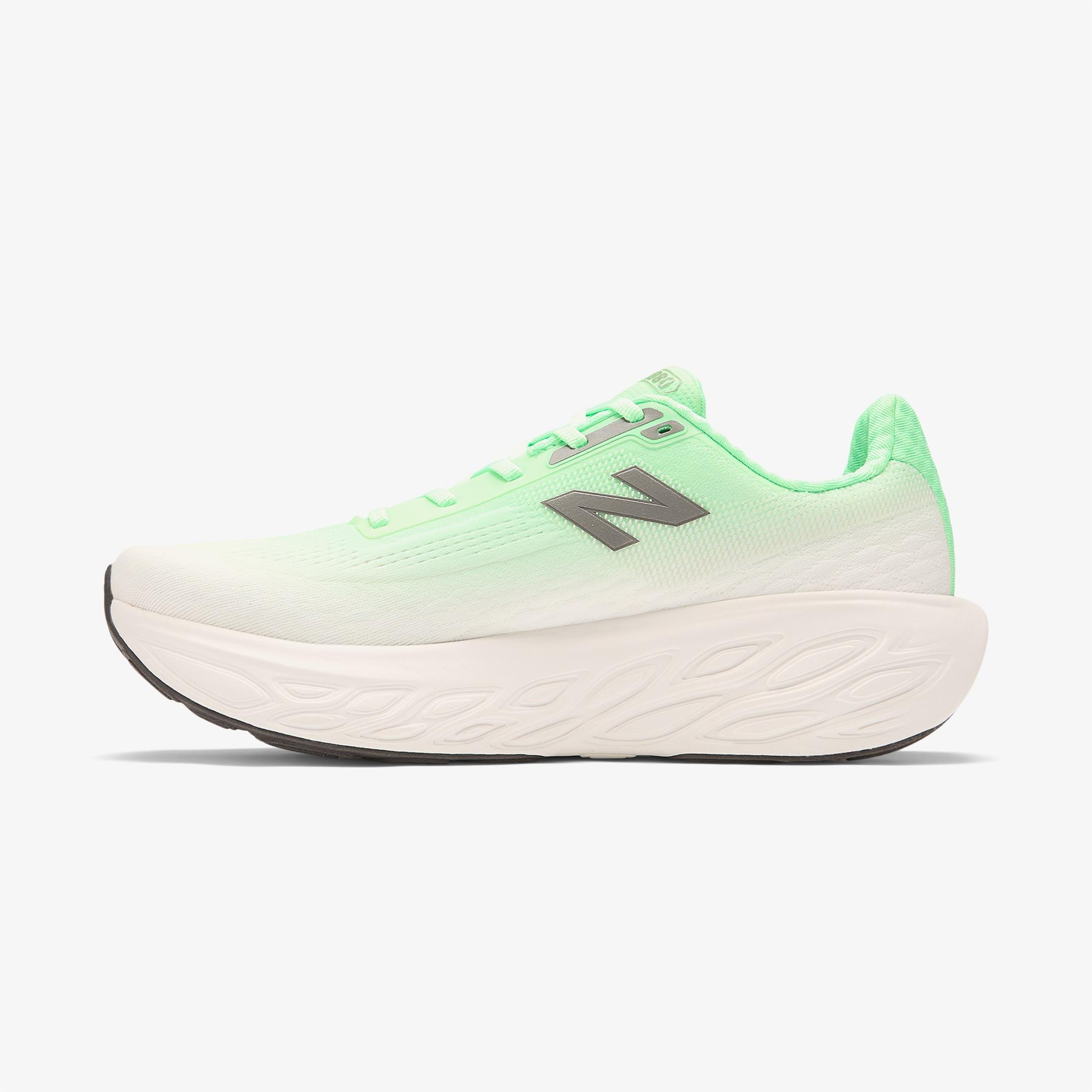 New Balance Fresh Foam X 1080 v14 Kadın Beyaz/Yeşil Koşu Ayakkabısı
