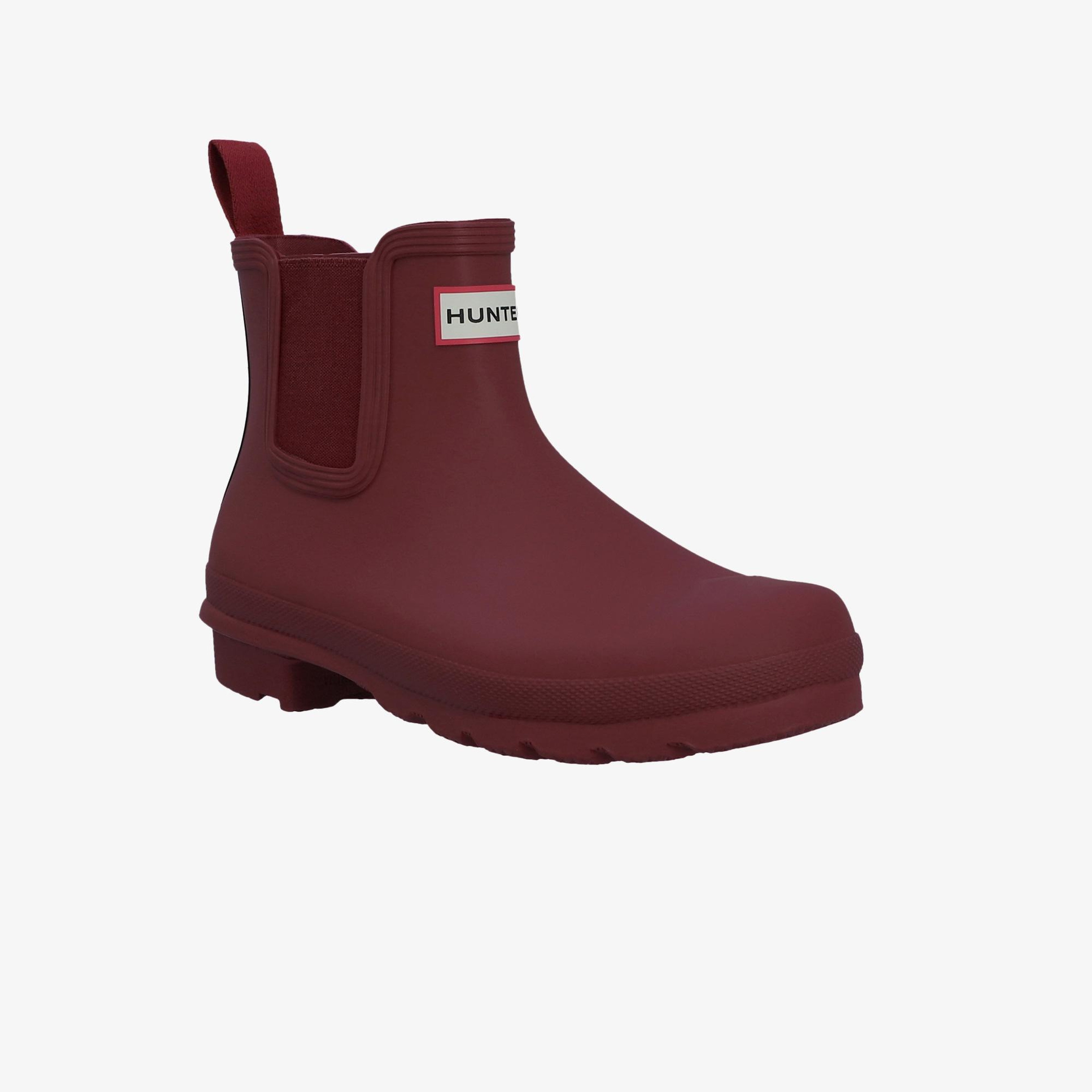 Hunter Originals Chelsea Tri Colour Logo Kadın Bordo Bot