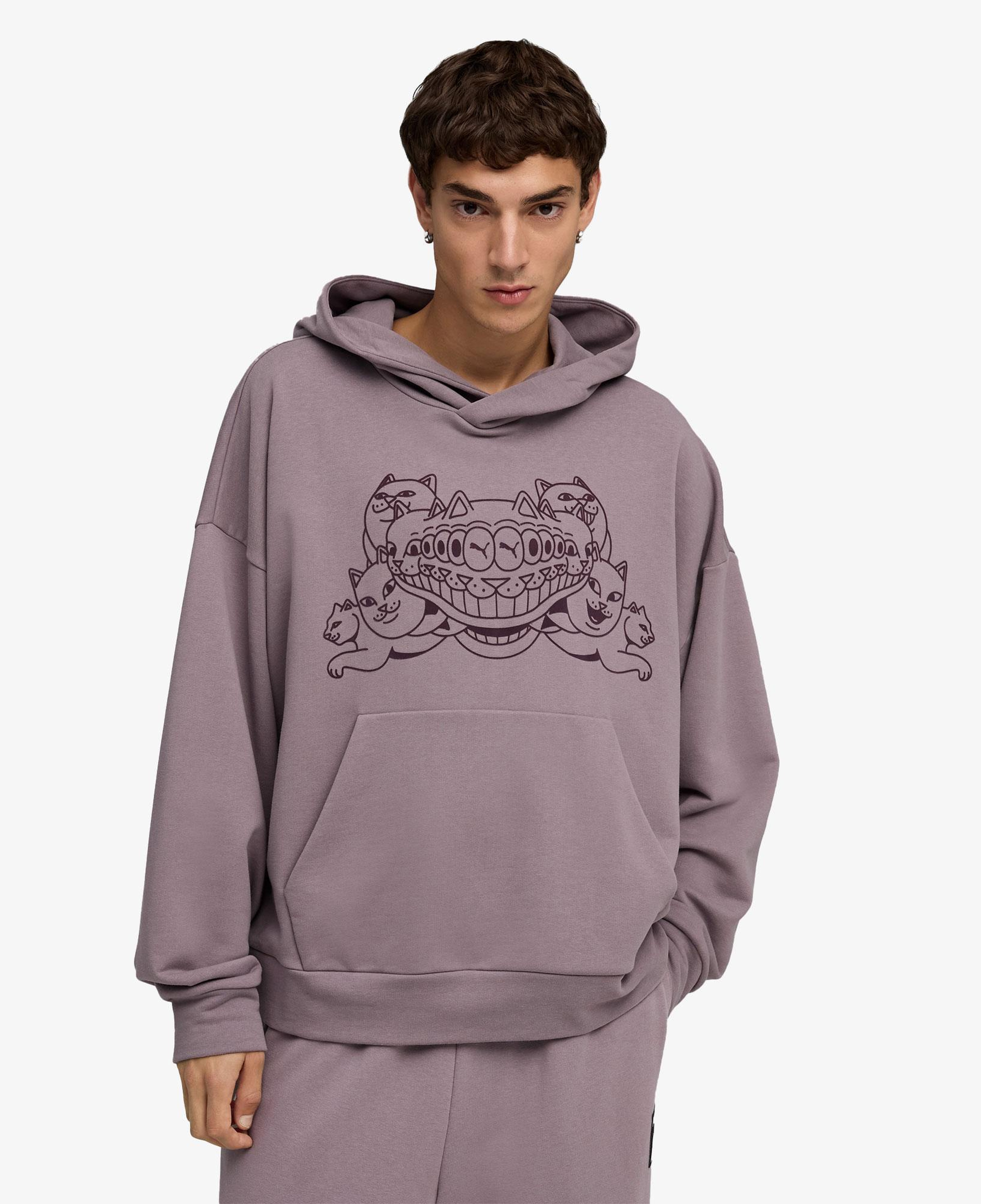 Puma X Ripndip Boxy Erkek Mor Sweatshirt