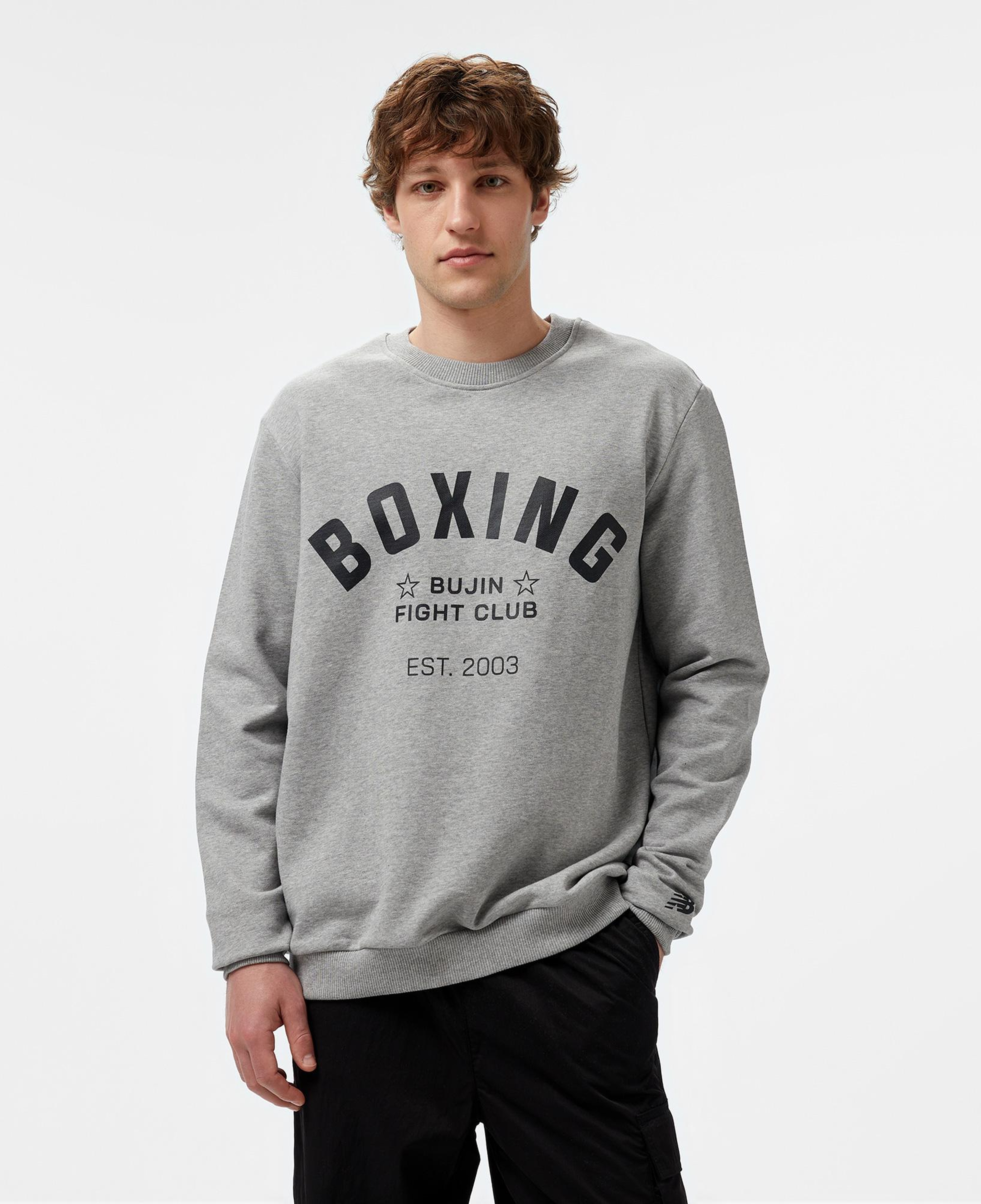 New Balance Bujin Boxing Erkek Gri Sweatshirt