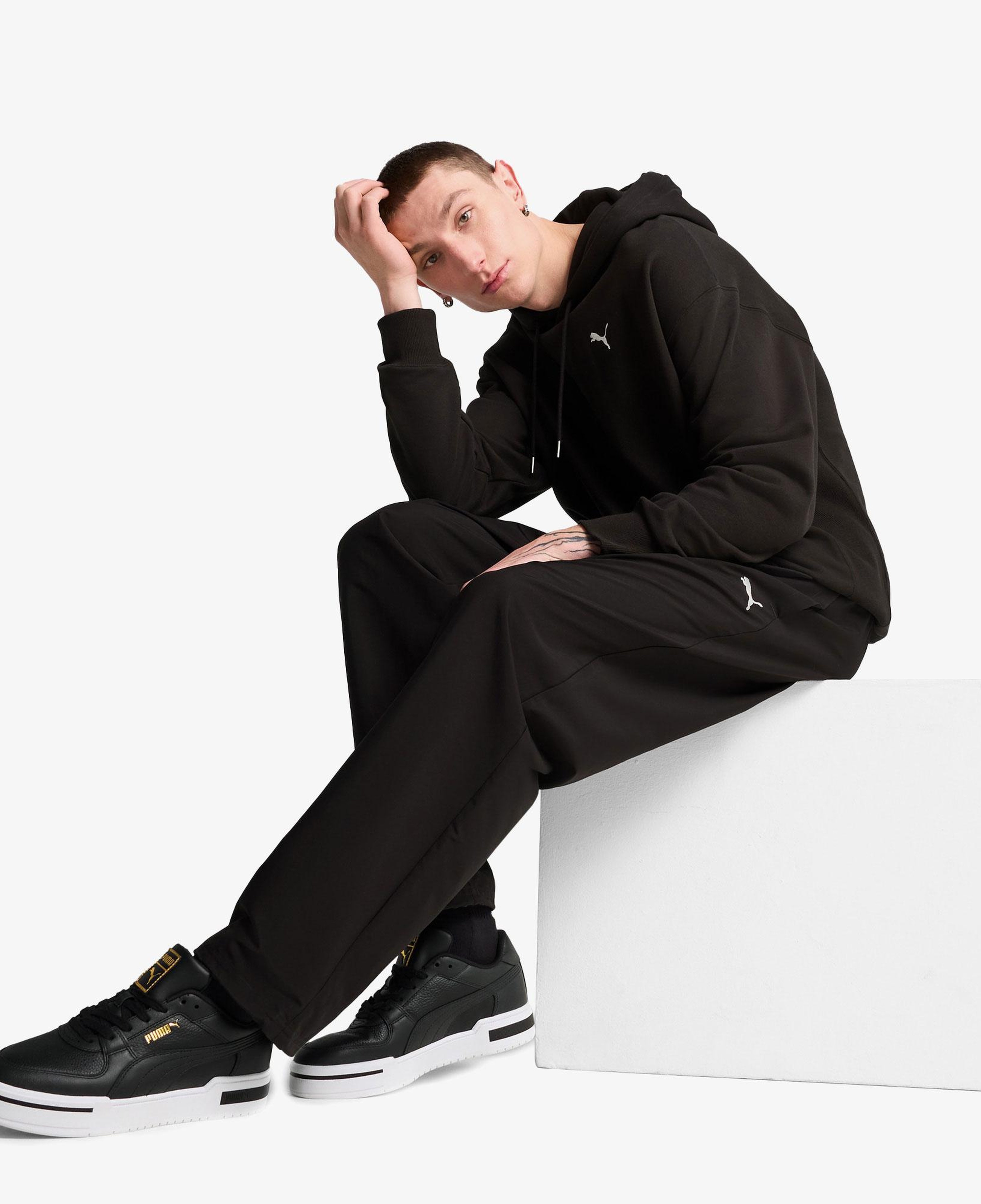 Puma Wardrobe Essentials Relaxed Erkek Siyah Sweatshirt