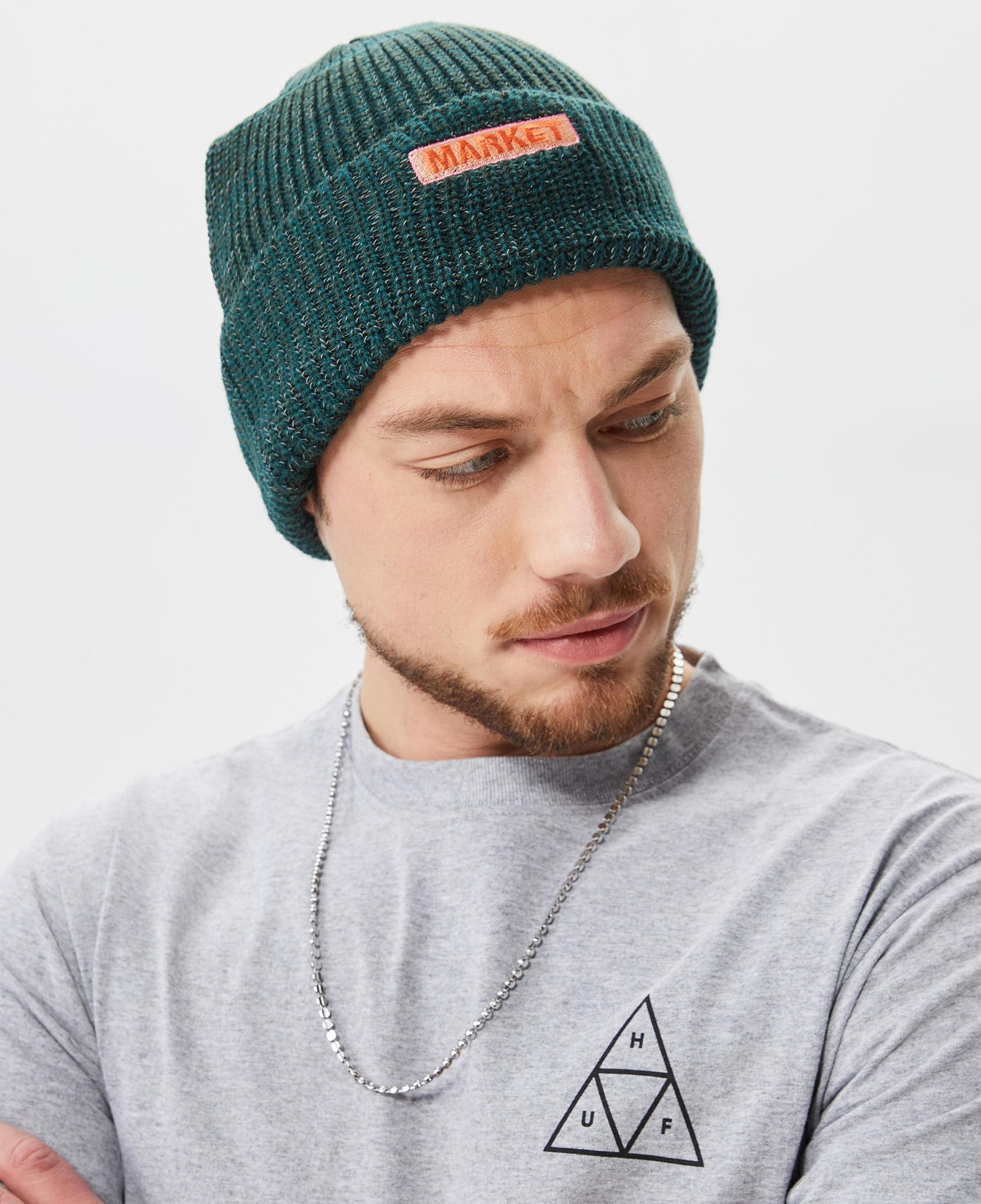 Market Ribbed Knit Erkek Yeşil Bere