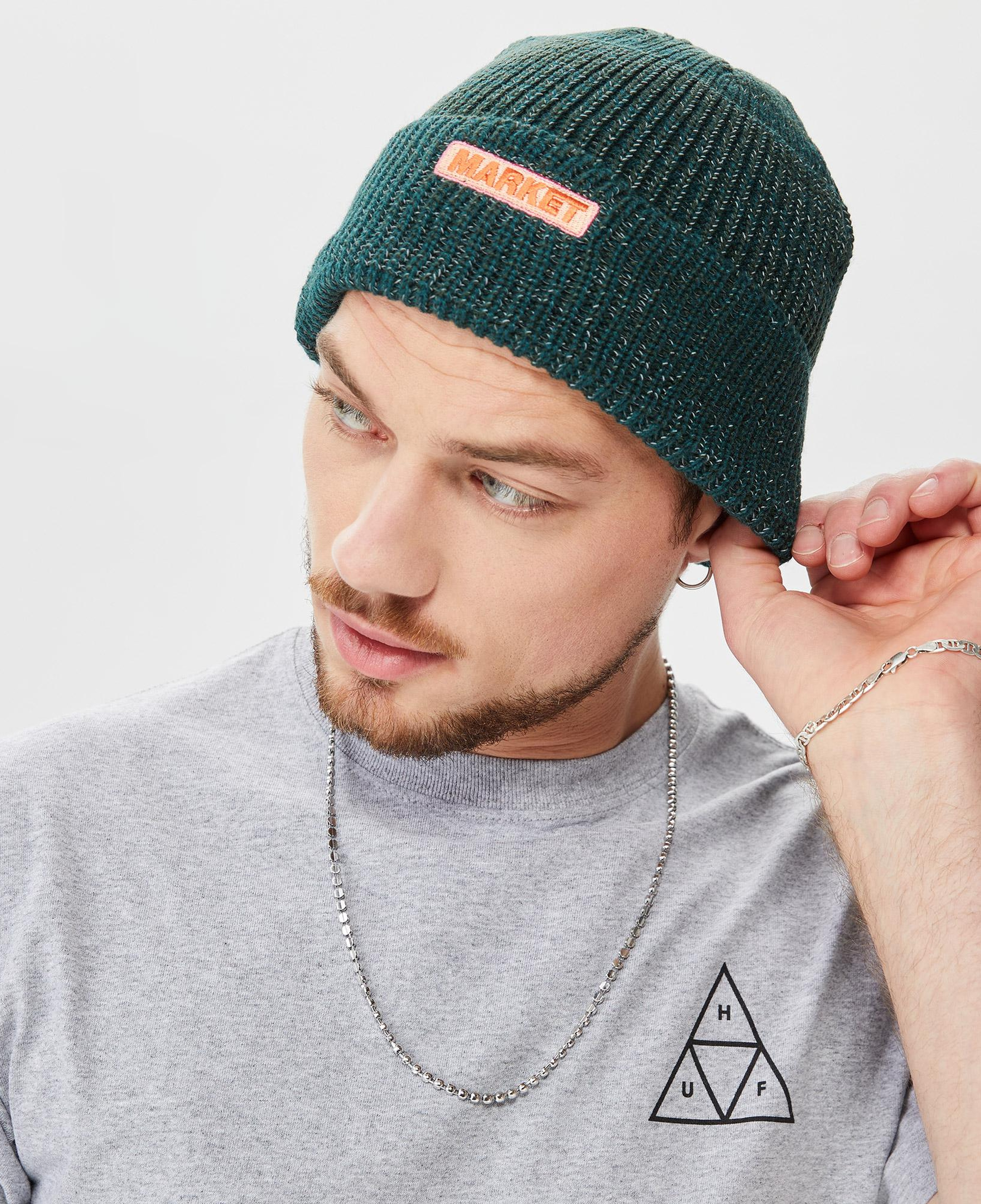 Market Ribbed Knit Erkek Yeşil Bere
