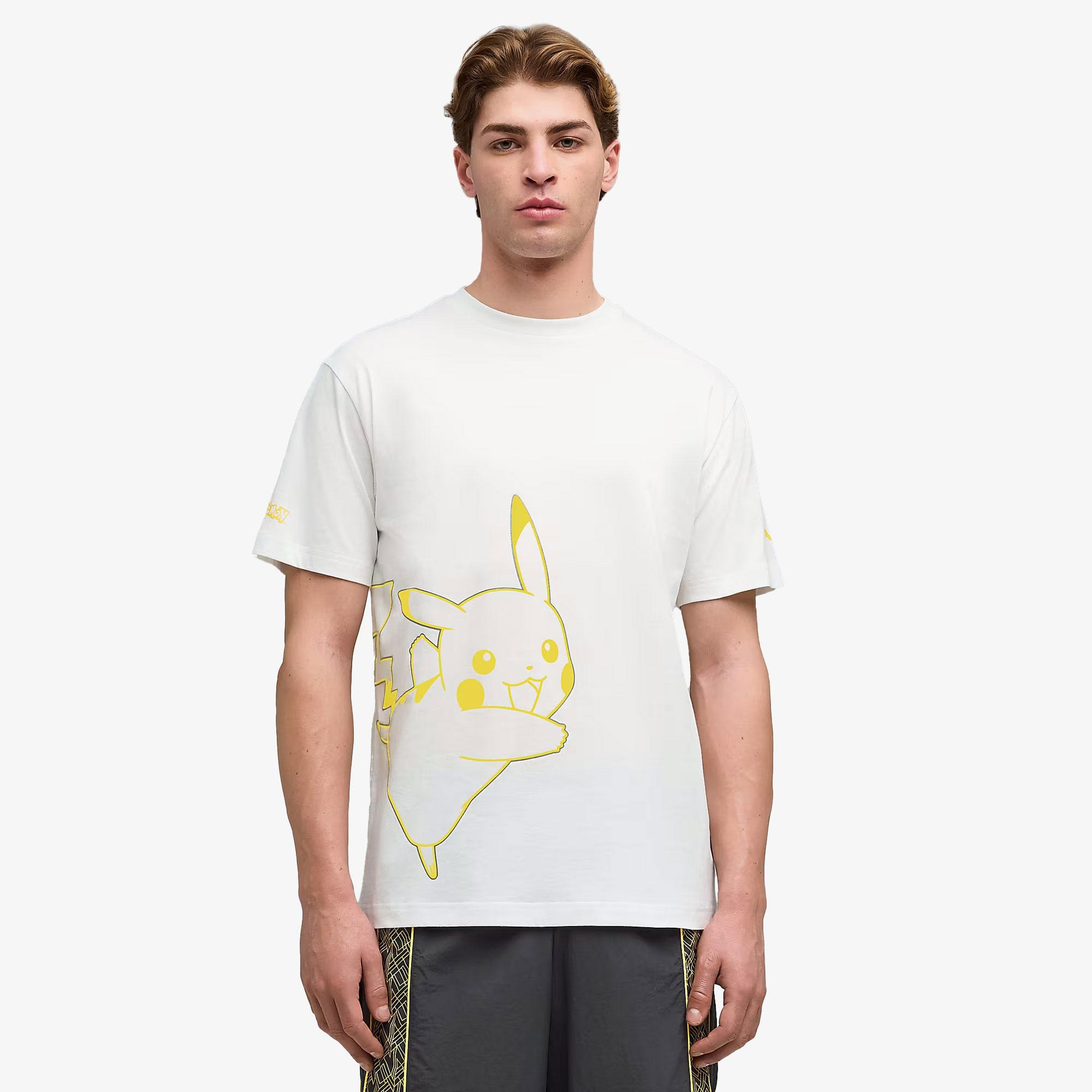 Puma X Pokemon Graphic  Erkek Beyaz T-Shirt