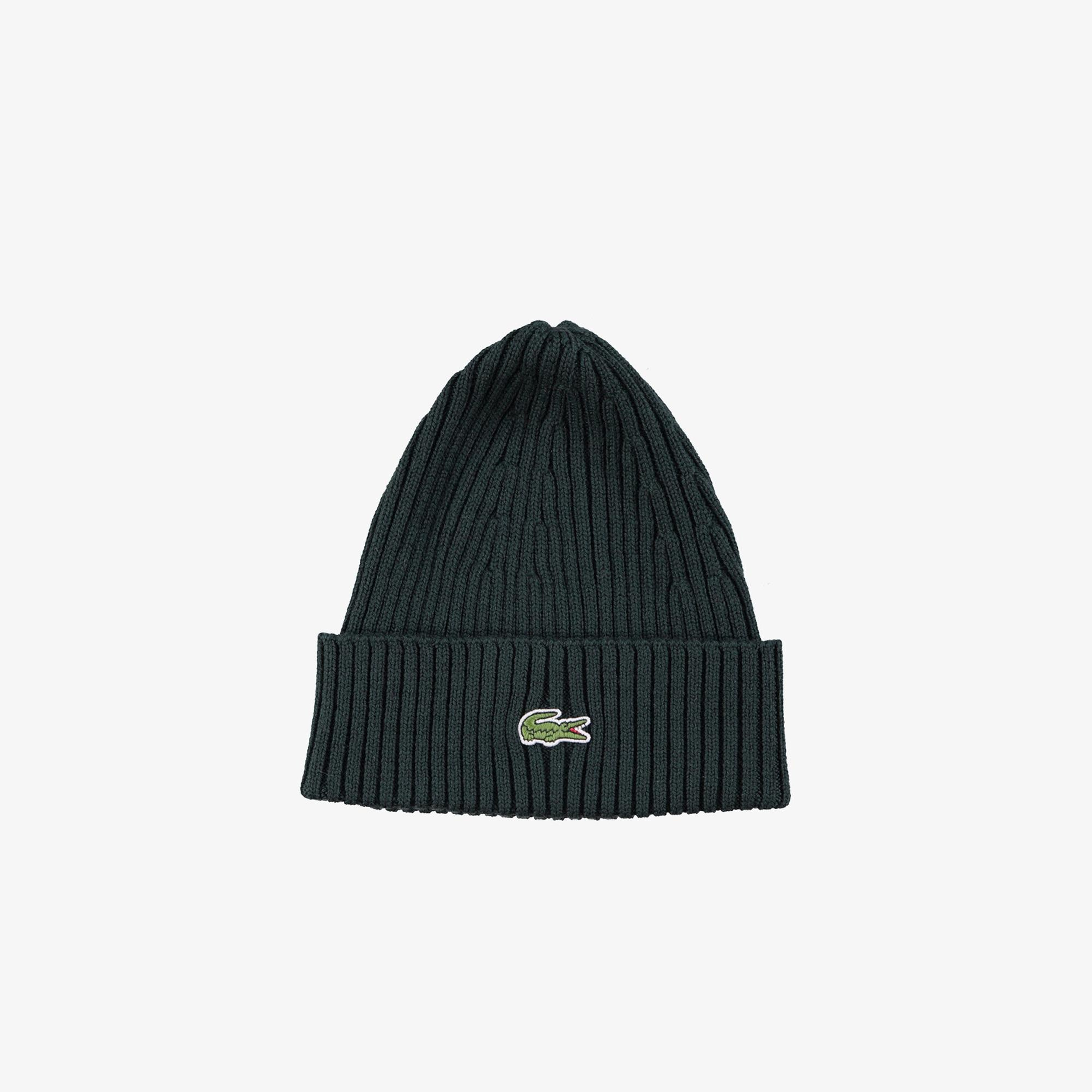 Unisex Yün Koyu Yeşil Bere