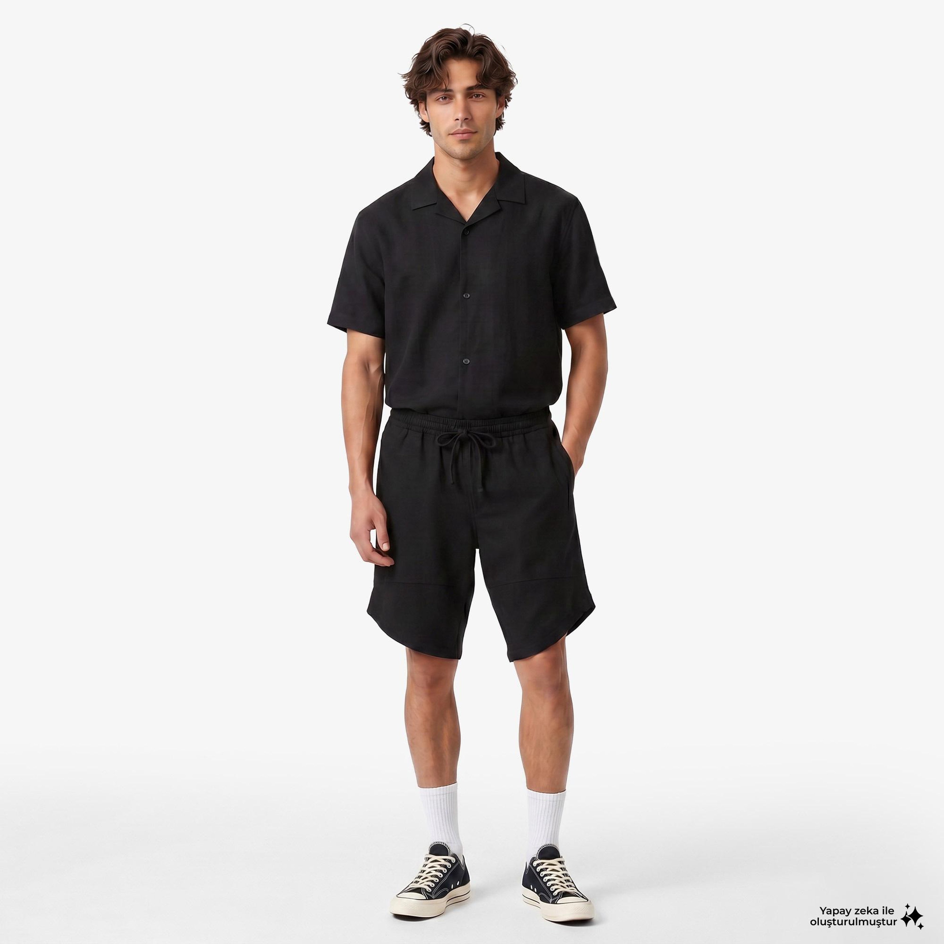 UNITED4 Regular Fit Erkek Siyah Şort