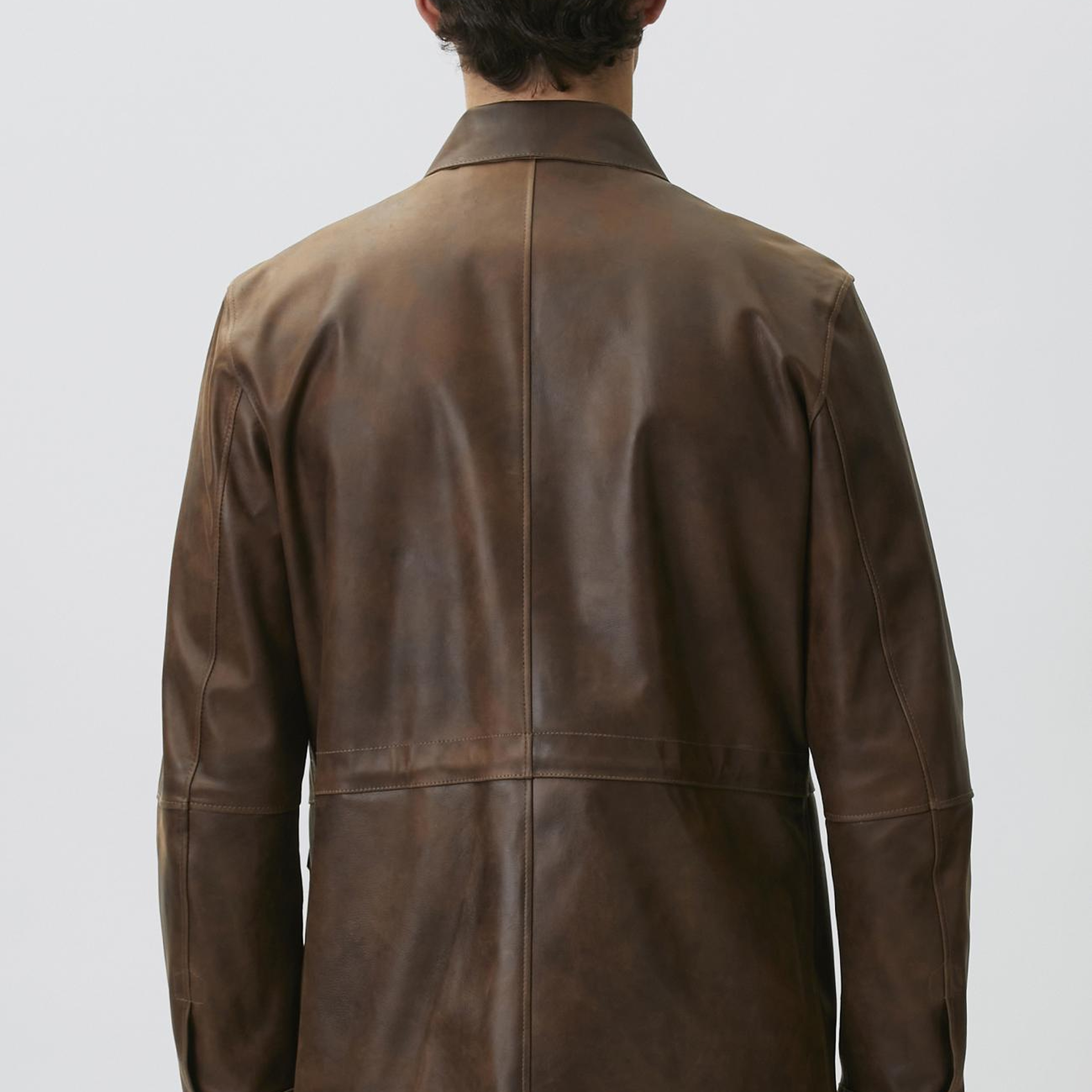 Network Erkek Camel Efektli Deri Coat Ceket